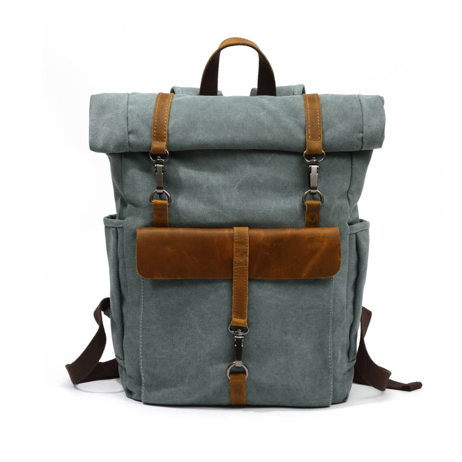 zaino retro rolltop canvas per laptop 15,6 poltri]int