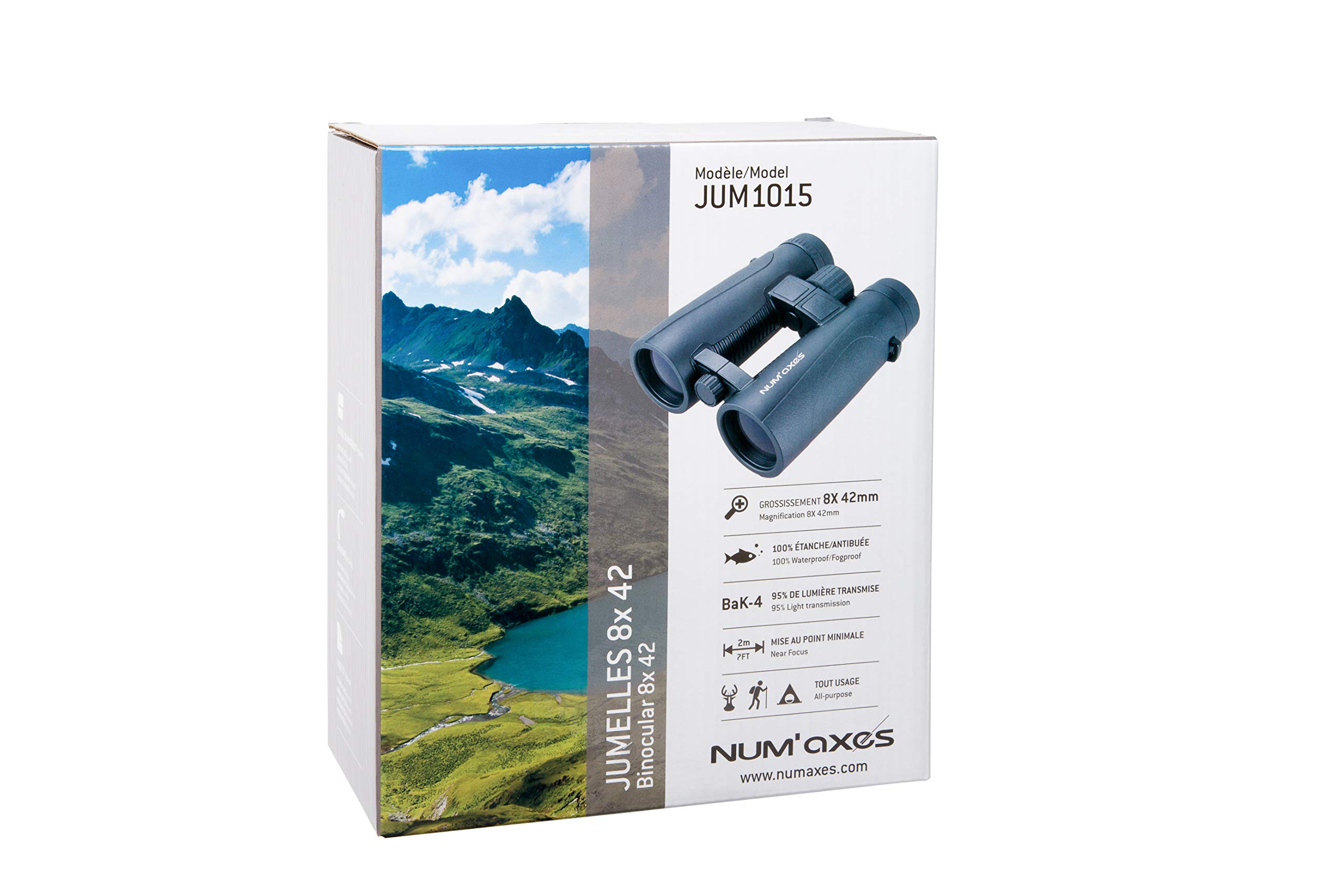 NUM'AXES JUM1015 Jumelles pour Chien Noir 8 x 42
