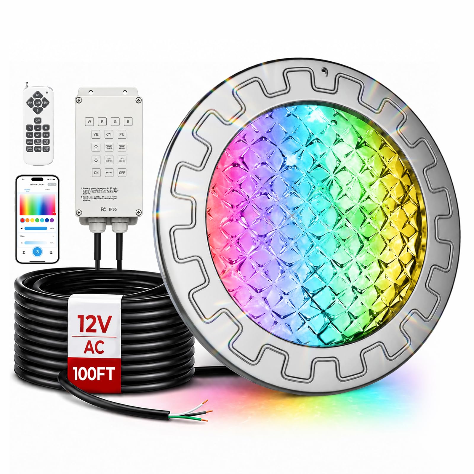 Photo 1 of waveejovi RGBW Pool Light, 10-inch, 100ft Cable