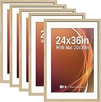 Vista 32 de VCK Paquete de 2 portarretratos de 8 x 10 pulgadas, roble natural, madera de alta gama con vidrio templado, para fotos de 5 x 7 pulgadas