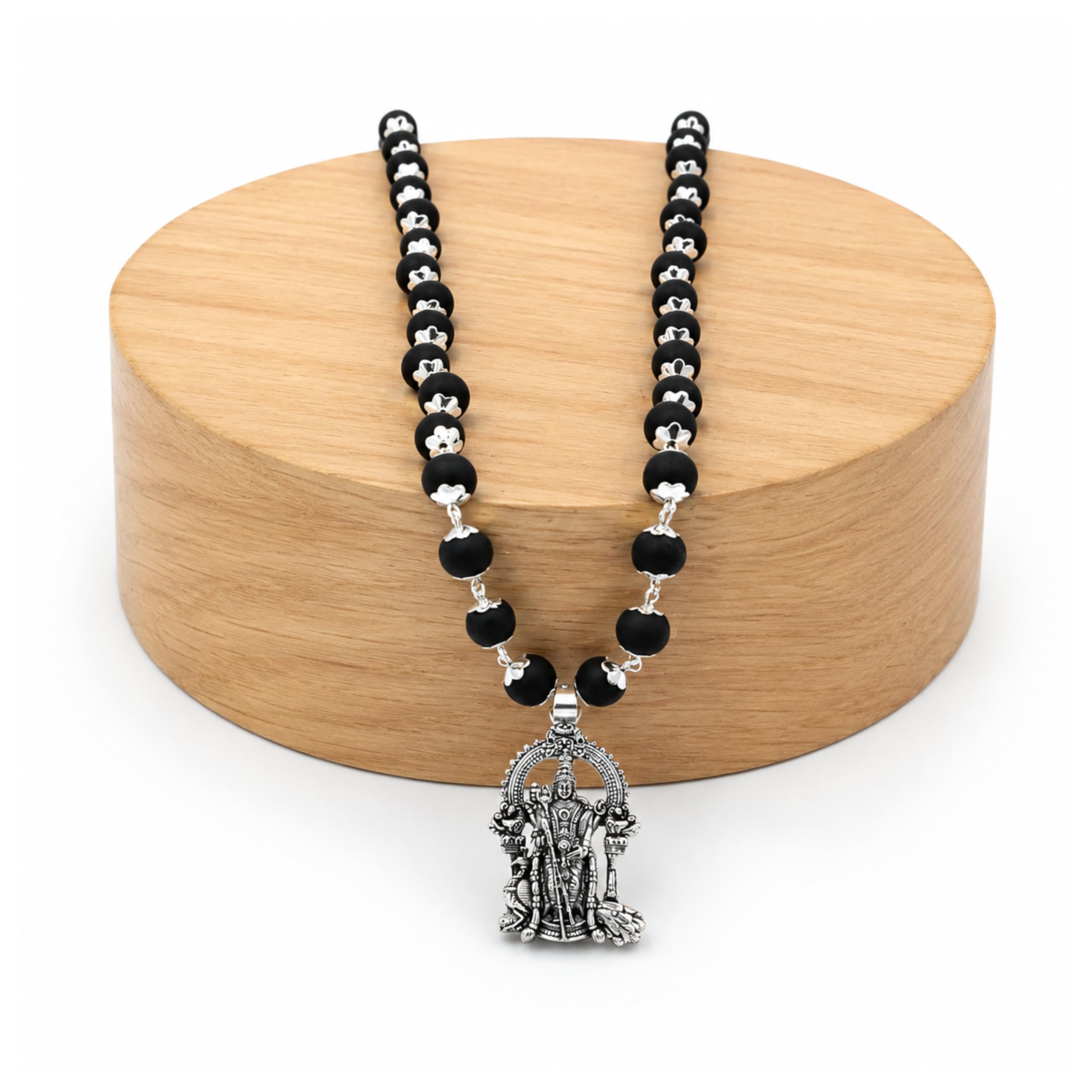 Karungali Malai 8mm Certified with Divine Lord Murugan Pendant Silver Plated Original | 54 Beads Authentic Black Ebony Wood Mala with German Silver Cap for Men & Women | Spiritual Protection, Energy Balance & Daily Pooja Wear – 1 Piece-picture-26