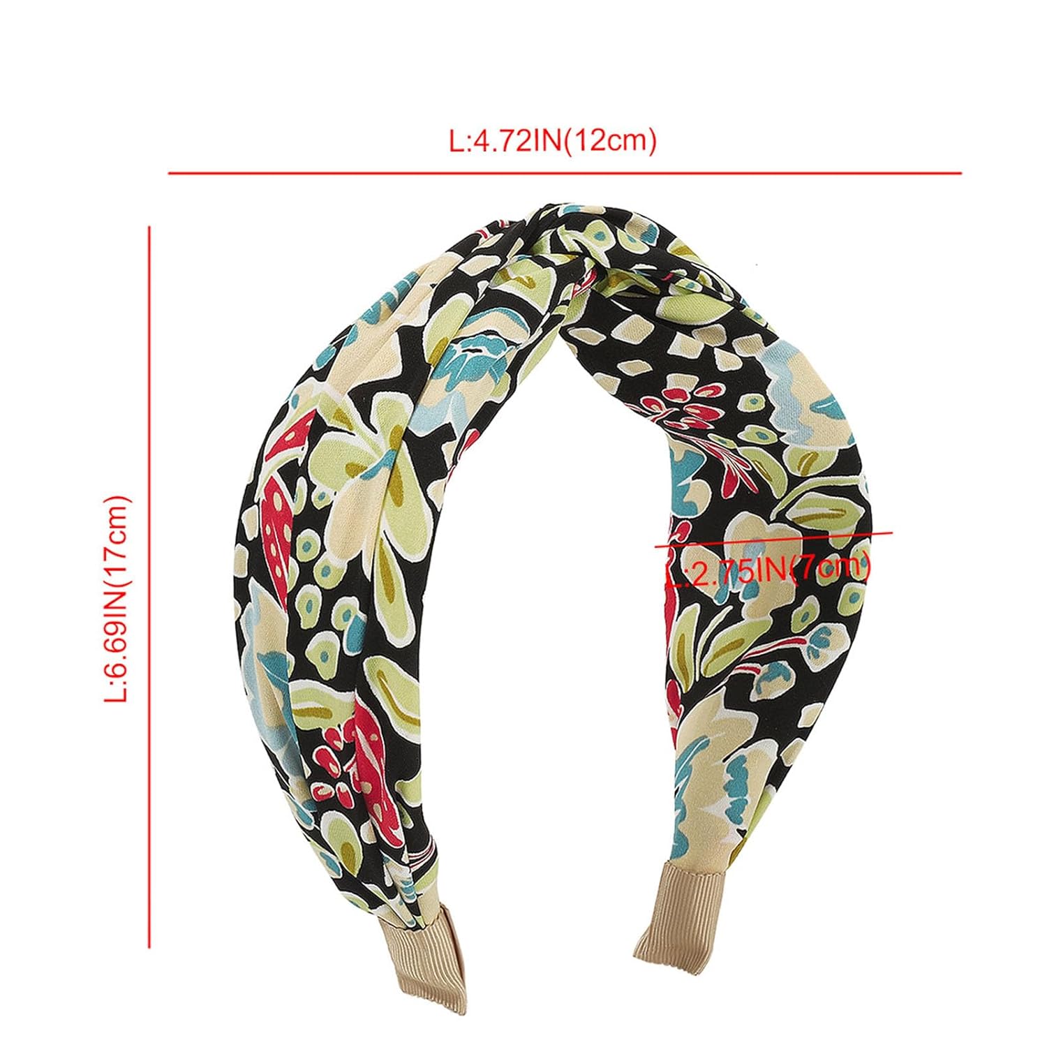 4 Pack Floral Printed Knotted Headbands for Women - Image 2