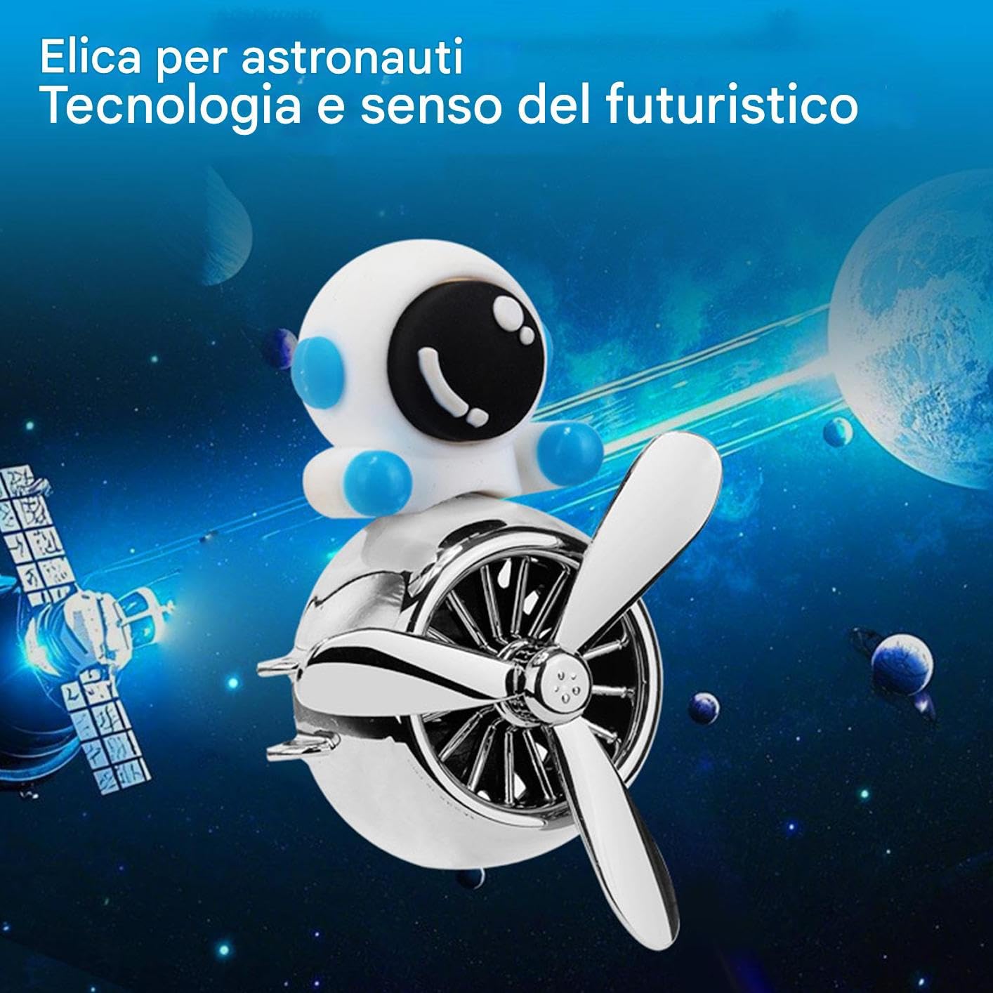 Clip Areatore per Auto con Profumatore Diffusore Aromaterapia per Bocchette | Decorazione Carina con Astronauta Rotante per Veicoli Auto Camion