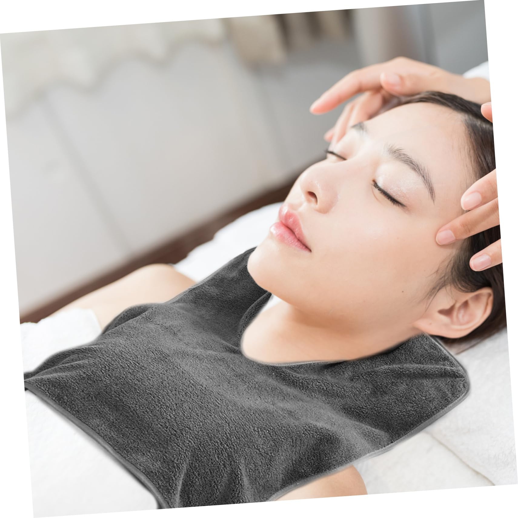 Toallas Faciales de Microfibra Diseño Dividido, 4 Piezas, Suaves y Cómodas para Spa y Masajes, Uso Repetido