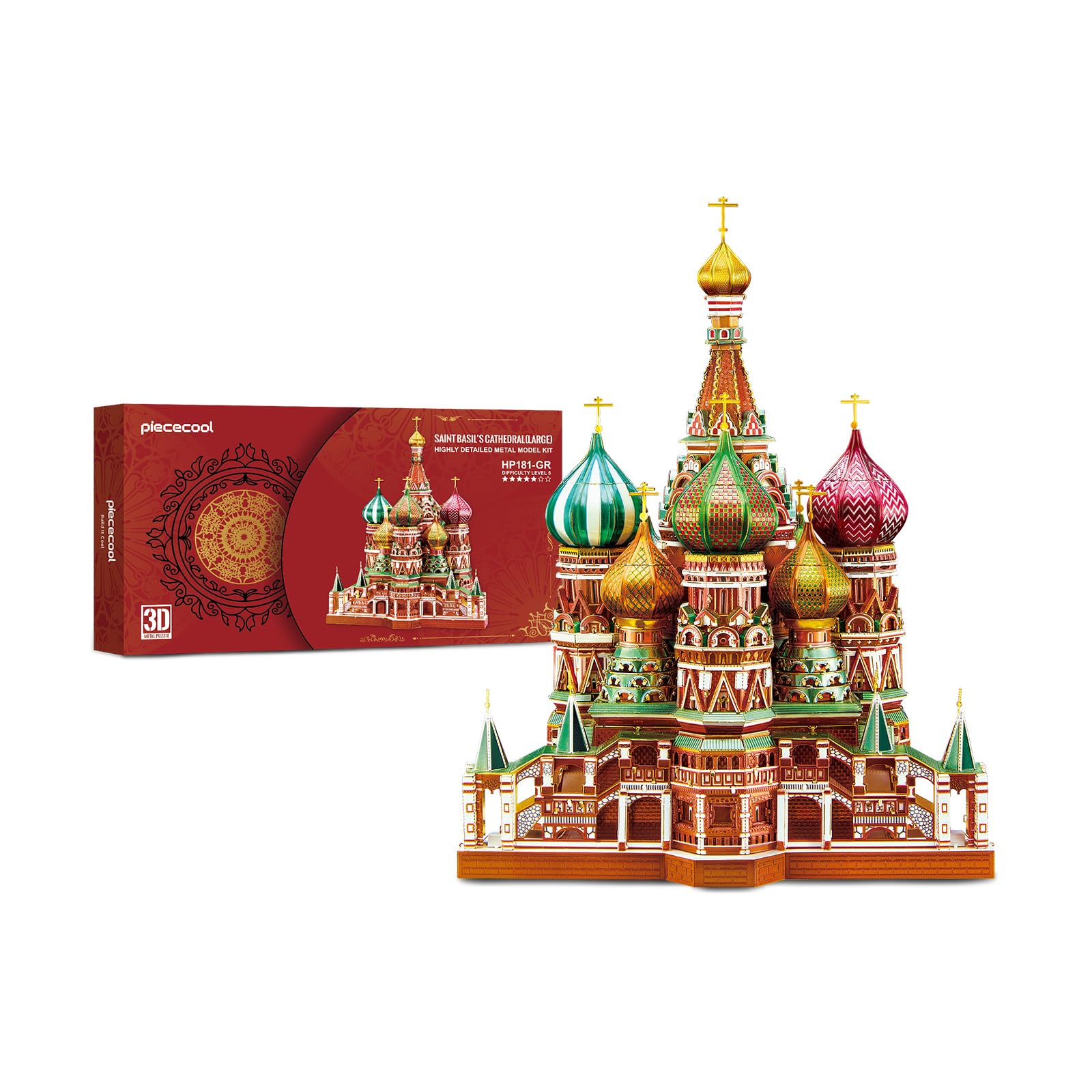 Piececool Puzzle 3D in metallo per adulti Cattedrale di San Basilio in metallo, kit per la costruzione di architettura, tempo di famiglia, decorazione per la casa, migliori regali