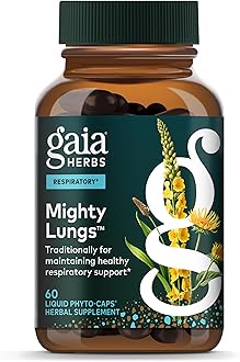 Mighty Lungs - Lung Support Supplement with Herbs Traditionally Used to Help Maintain Respiratory Health* - 60 Vegan Liquid Phyto-Caps (60 Servings)