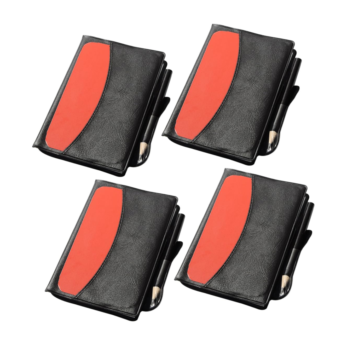 VANZACK 4-Pack Soccer Referee Warning Cards Pencil Leather Wallet Set for Football Officials