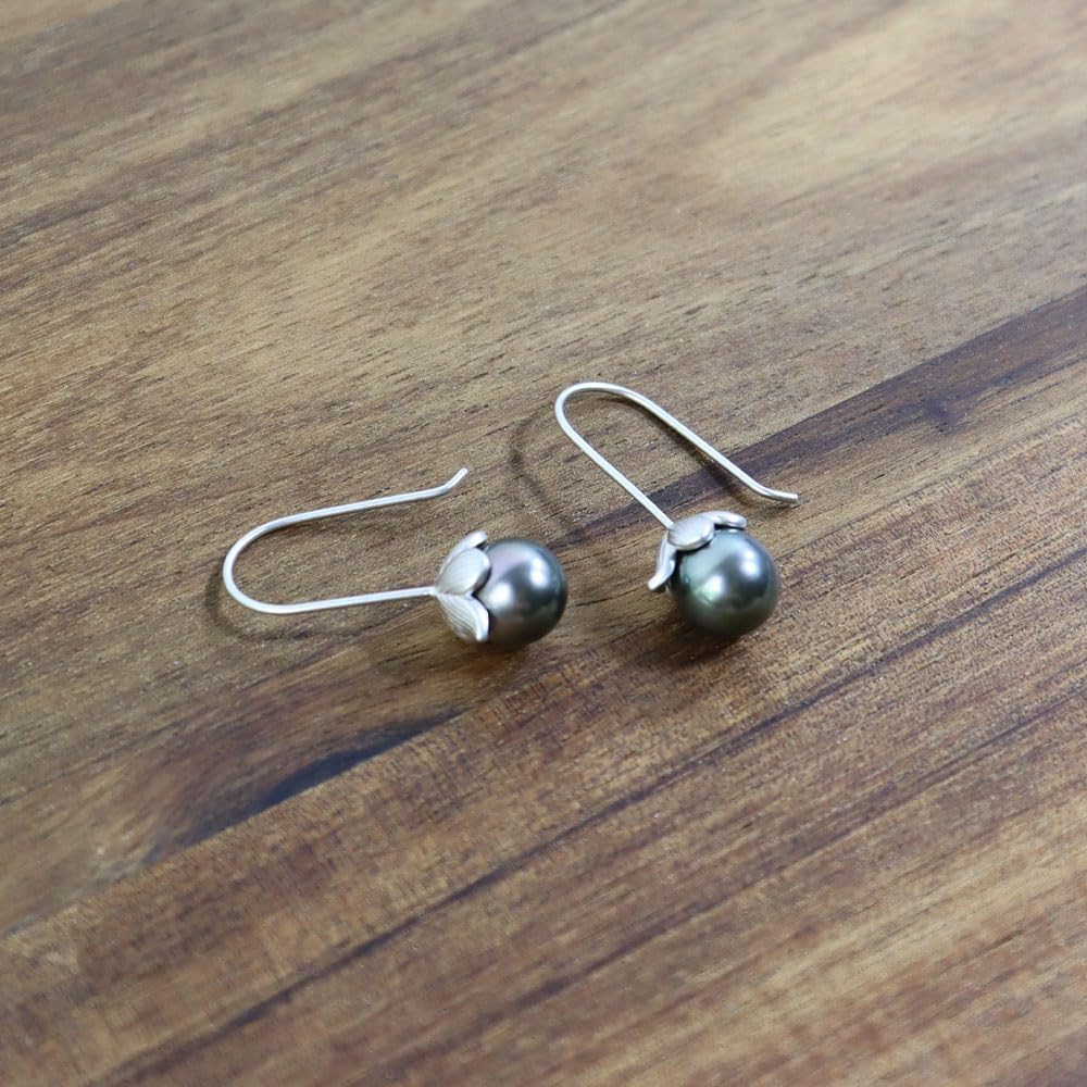 Valentines Day Gifts for Her Women-Tahitian-Black-Pearl-Earrings-Gift for Wife Wedding Birthday Anniversary-Mothers Day Gift for Mom Her Women Christmas-Pearl Dangle Earring Fine Jewelry - Image 3