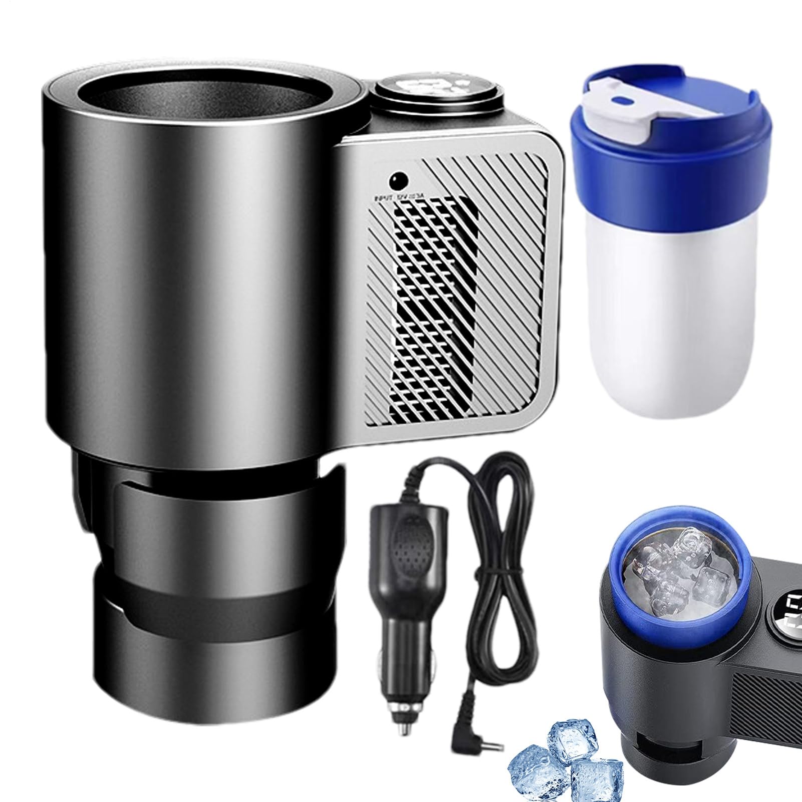 Refrigeratore e scaldavivande intelligente per auto, portabicchieri per auto, tazza di raffreddamento intelligente per auto, 2 in 1, sicuro, 12 V, 36 W, per acqua, latte, caffè, bevande