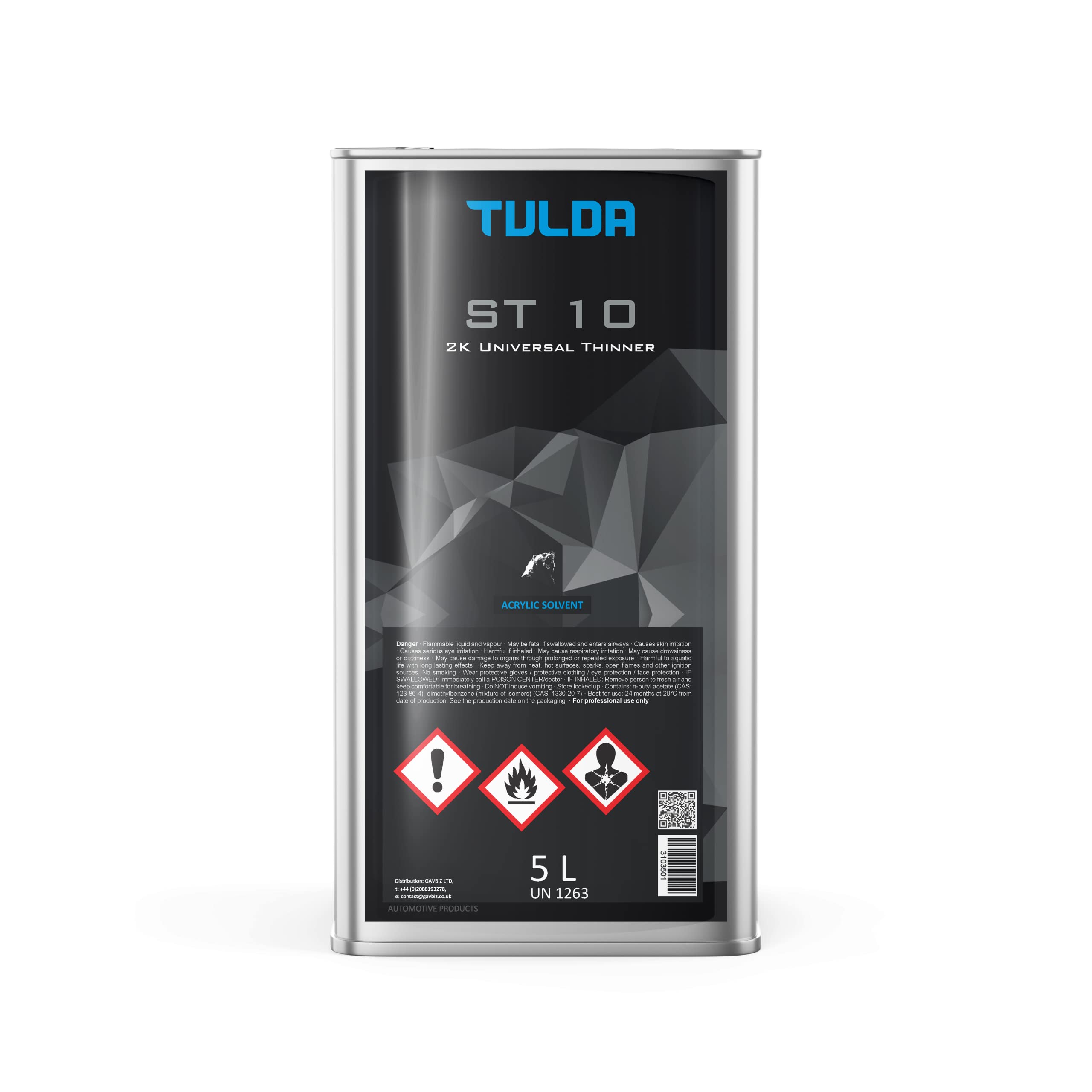 TULDA ST10 2K UNIVERSAL ACRYLIC THINNER 5L automotive car paint varnish diluent for dilution