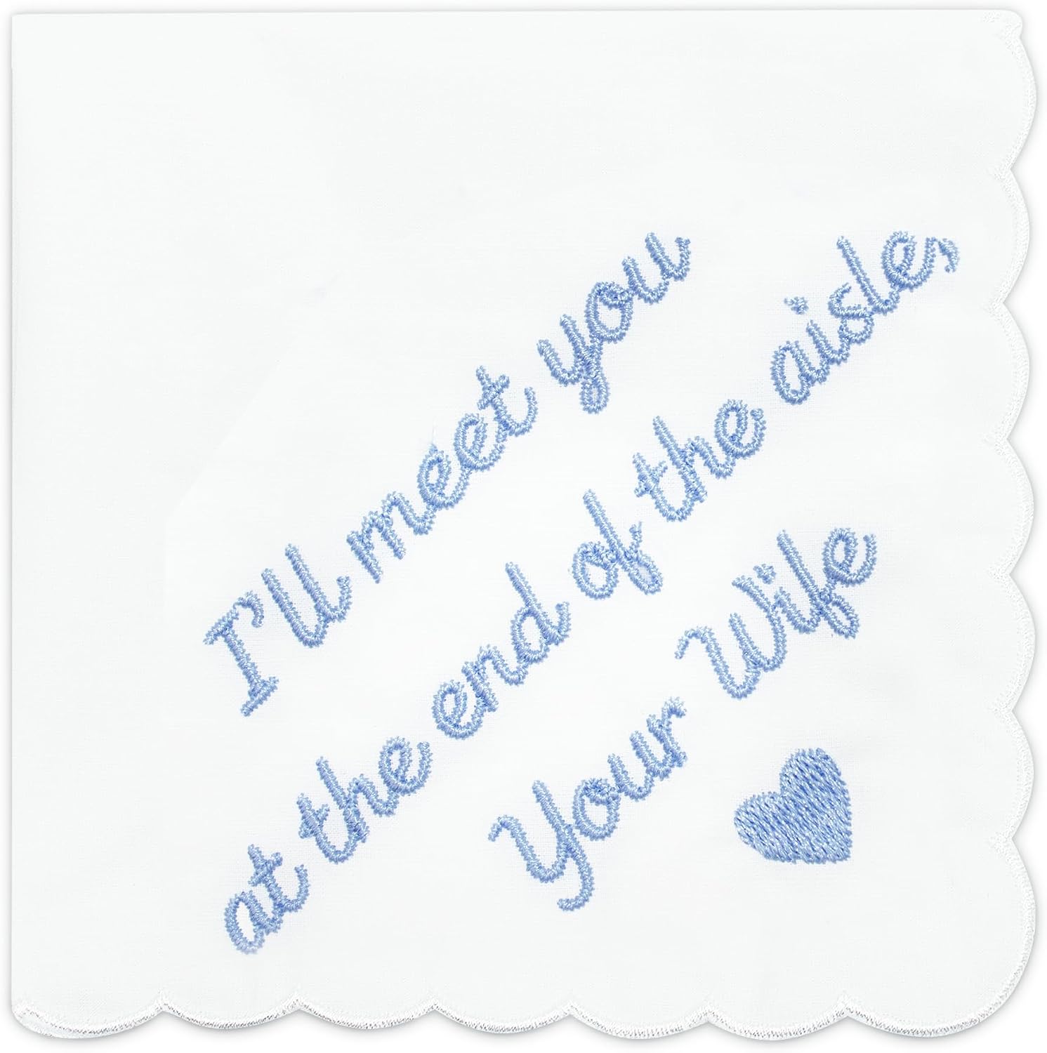 Lamyba Bride Gifts – Something Blue Gift for Bride Groom Mother/Father of the Bride, Mother in Law Handkerchief, (Blue/White)