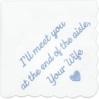 Lamyba Bride Gifts Something Blue Gift for Bride Groom Mother/Father of the Bride, Mother in Law Handkerchief, Blue/White
