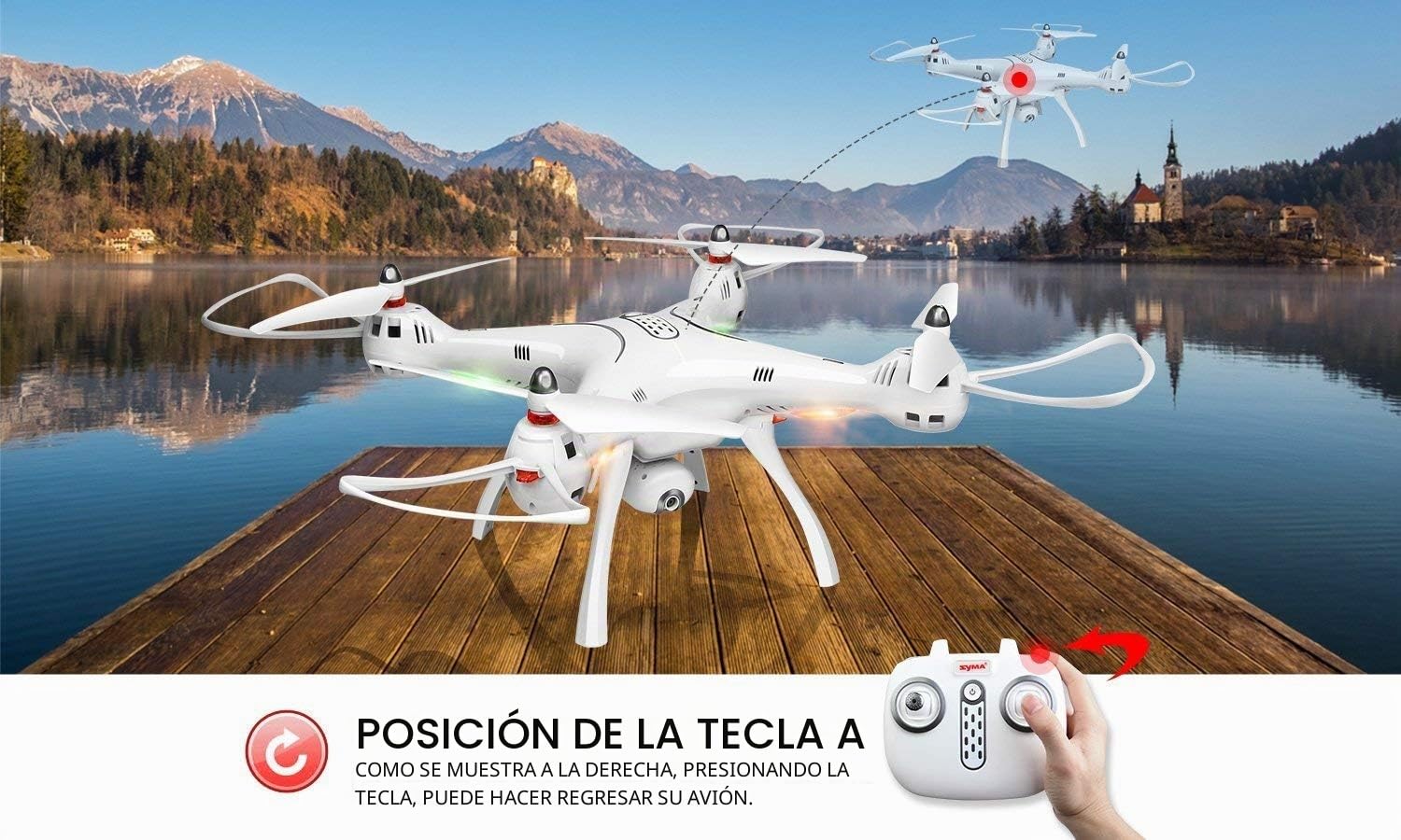 Syma X8 Pro - GPS RC Drone con cámara HD de 720P WiFi FPV Tiempo en Vivo 2.4 GHz 4CH Control Remoto Quadcopter