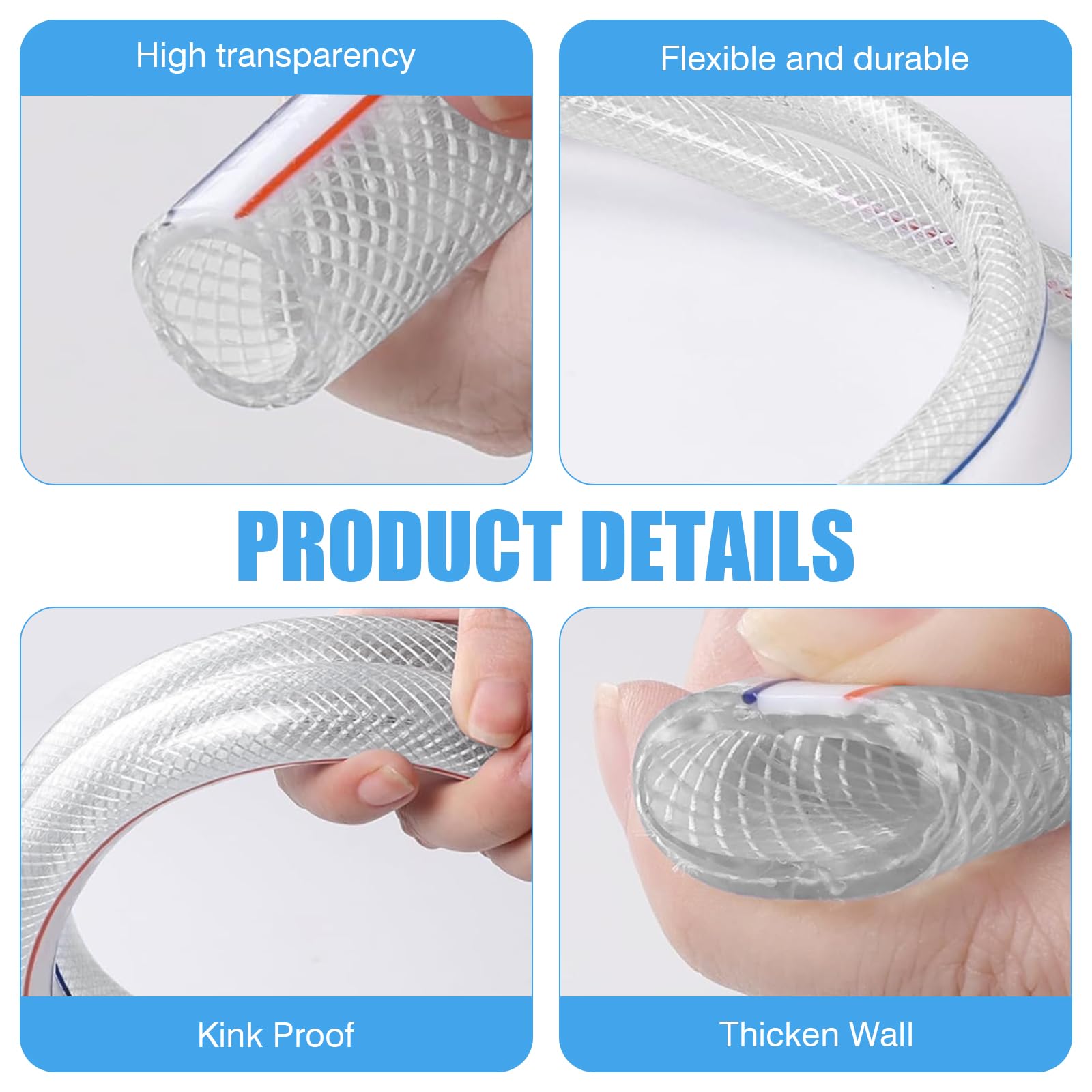 Tuyau en PVC pour eau potable, diamètre intérieur : 25 mm, tuyau en plastique, tuyau à air d'aquarium