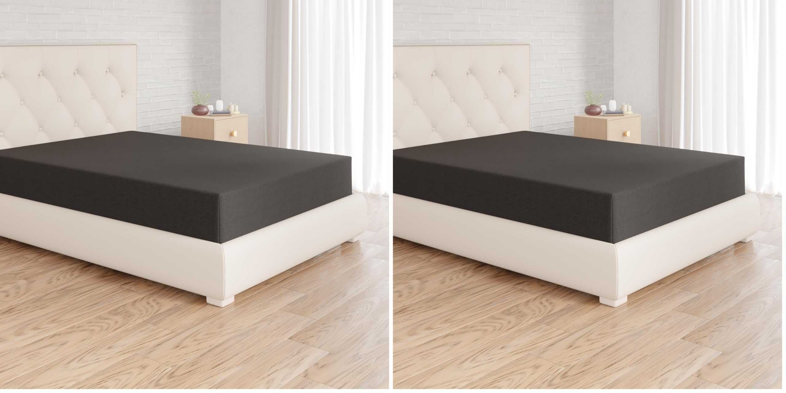 Drap housse 140x200 cm extensible Amazon Basics pour maintenir les matelas épais de 30 cm