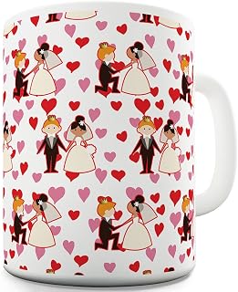 Harry And Meghan Hearts Pattern 11 OZ Funny Mugs For Coworkers