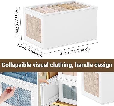 large shelf storage baskets | Fabric closet organizers and storage boxes with handles, fabric storage boxes, storage containers for organization (1 piece white)