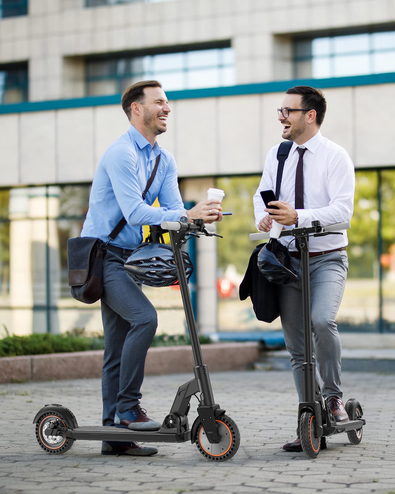 Electric Scooter - 5TH WHEEL M2 Electric Scooter Adults, 8.5" Honeycomb Tire, 19 Miles Long Range & 15.5 Mph, Triple Brakes & Cushioning, Foldable with Night Light Sport Scooters 220lbs Max Load