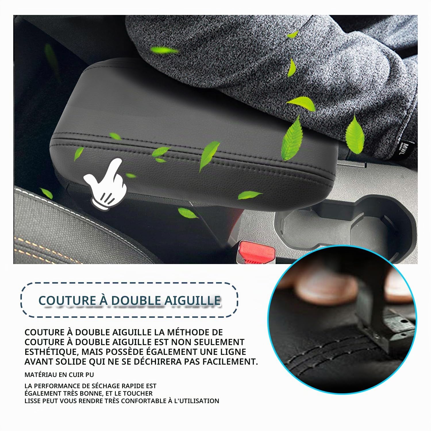 Ruiya pour Dacia Sandero 3/Stepway 3/Dacia Jogger 2021-2025 2026 Housse d'accoudoir Central,Couvercle de boîte d'accoudoir Étui de Protection Console Protection d'accoudoir Sandero Stepway Accessoire