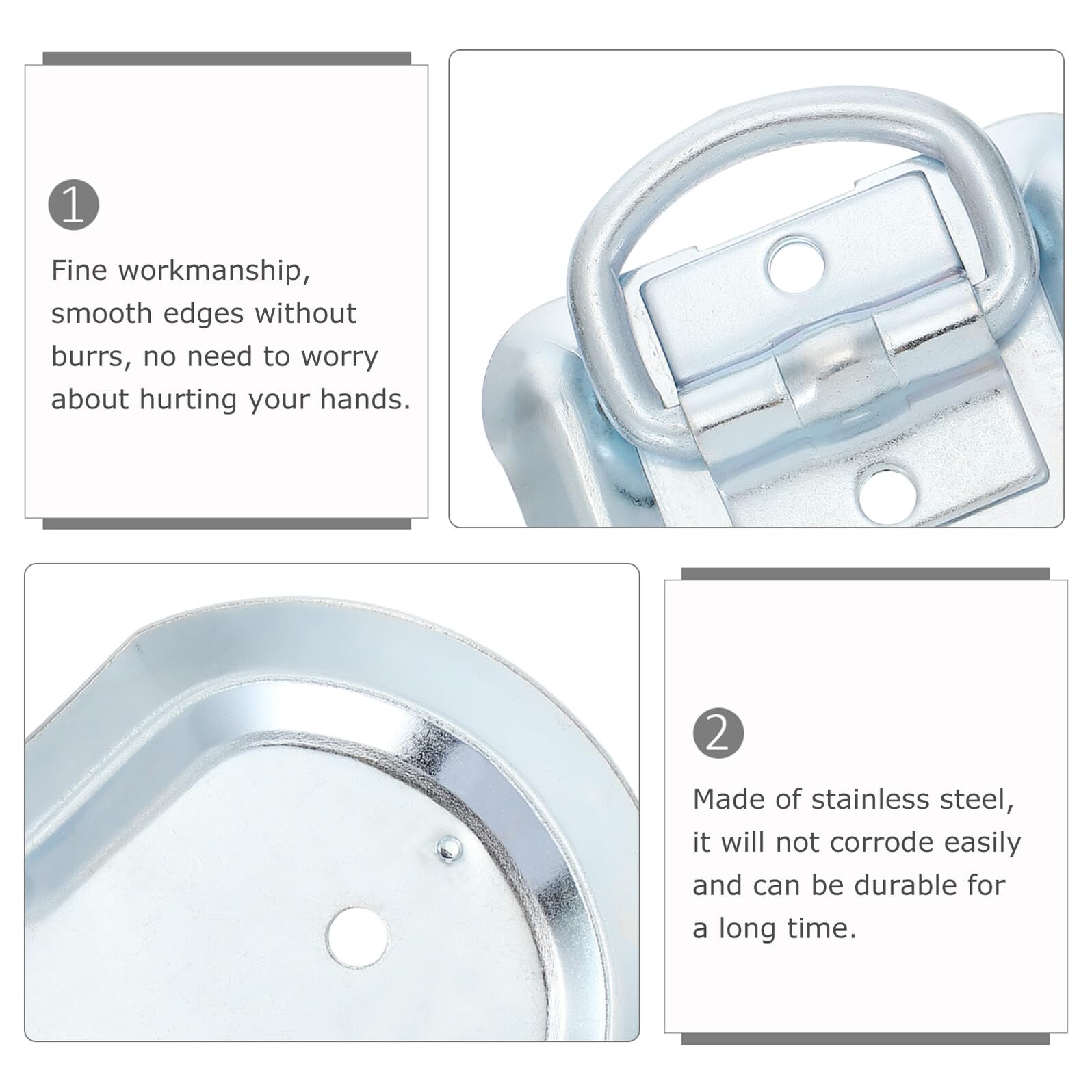 Anello Ancoraggio in Acciaio Inox Resistente Anello Fissaggio Pratico per Rimorchio Installazione Facile senza Necessità di Incasso per Carichi Sicuri