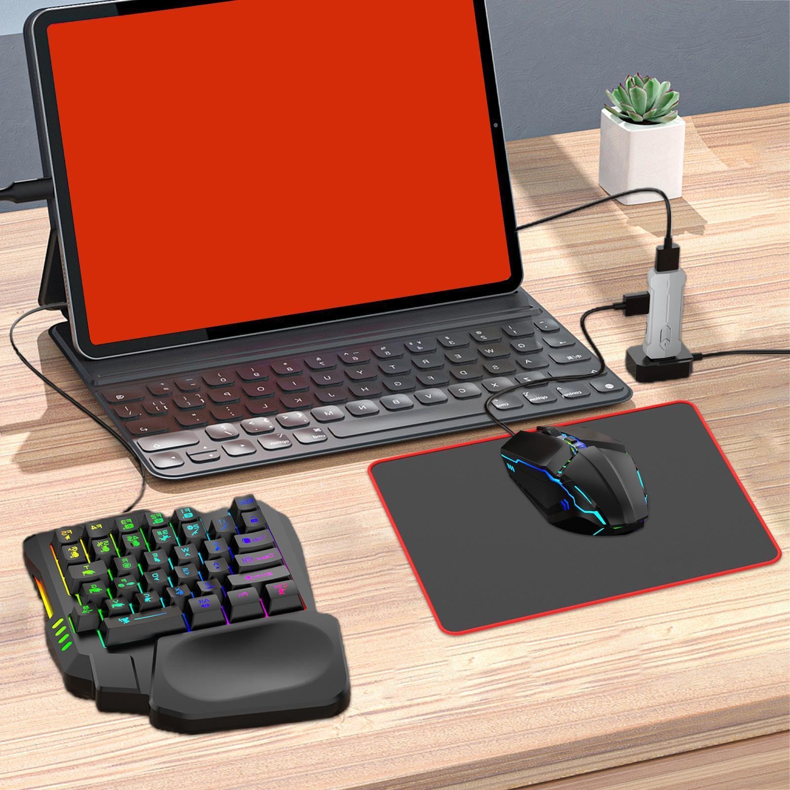 Set di Tastiera e Mouse Cablati Combo Ergonomico Retroilluminato RGB | Tastiera E Mouse Meccanici per Lavoro d'Ufficio, Streaming, Digitazione Rapida, Programmazione, Tornei Esports