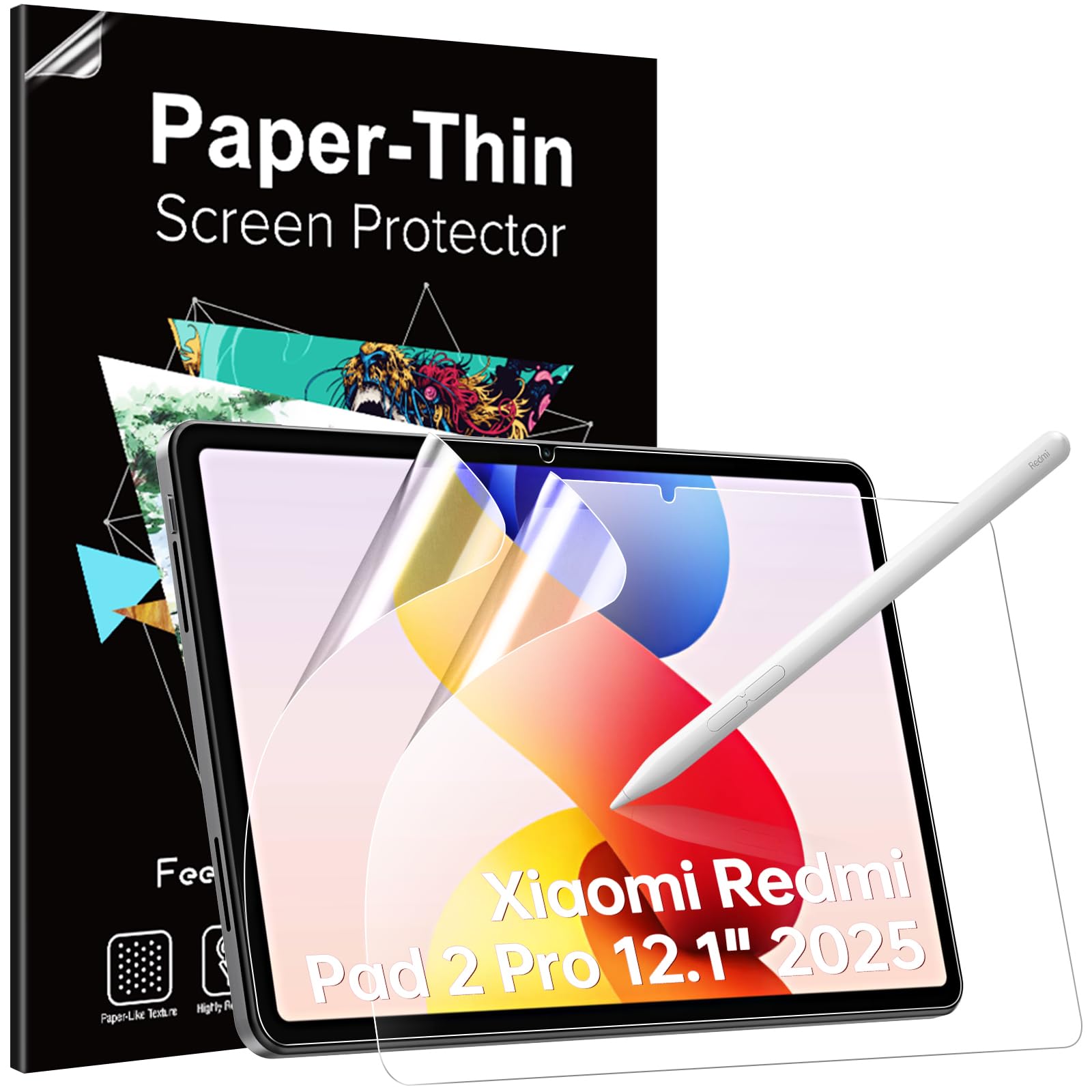 TiMOVO Pellicola Opaca per Xiaomi Redmi Pad 2 Pro 12,1 Pollici 2 Pezzi, Scrivi e Disegna come su Carta, Antigraffio Antiriflesso