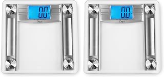 ProMax 560 lbs / 255 kg Bath Scale, with 0.1 lbs / 0.05 kg Sensor Technology, and Body Tape Measure & Fat Caliper, Silver (Pack of 2)