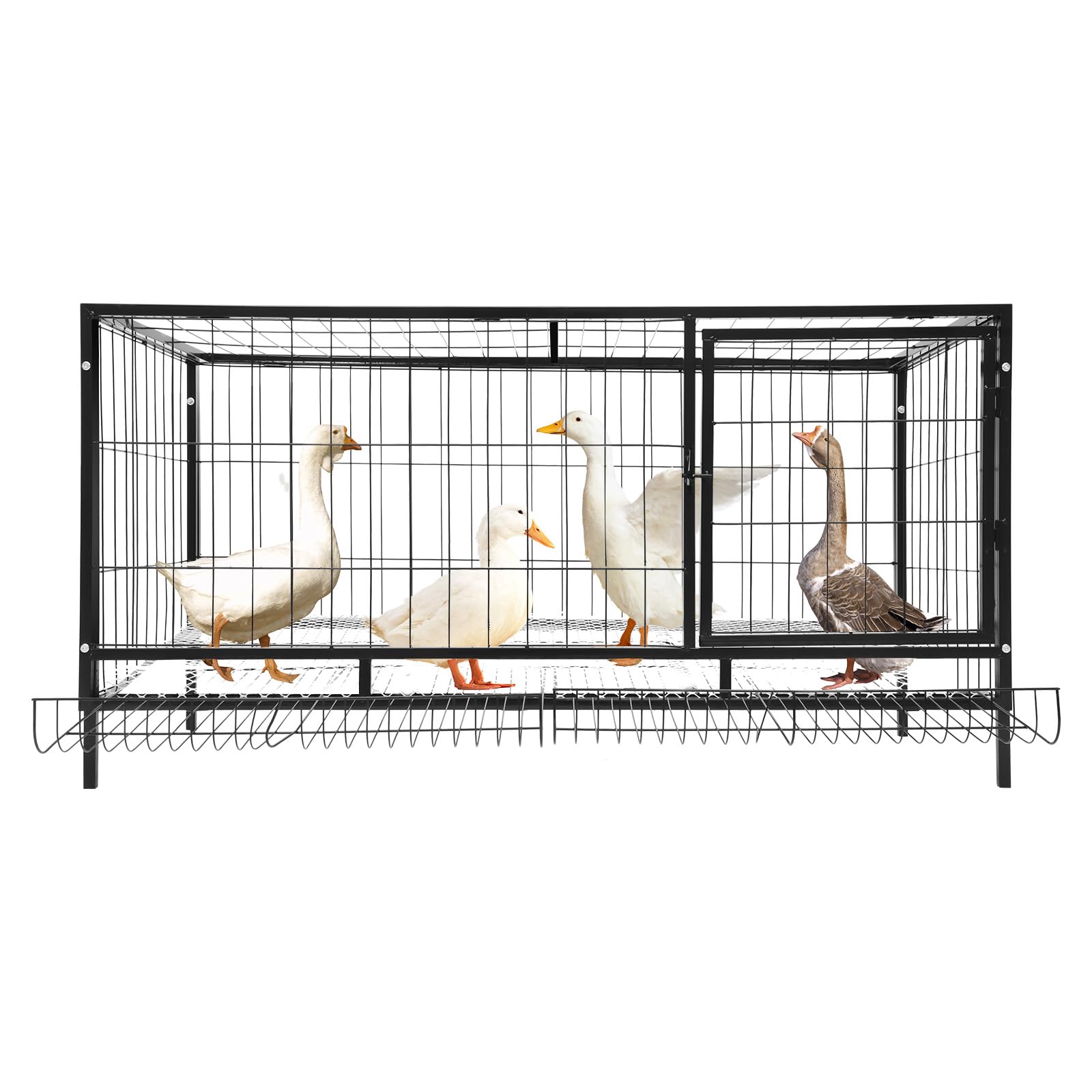 Jaula para pollo, 120 x 58 x 62 cm, con recolección automática de huevos, jaula de pollo de hierro exterior abatible y extraíble, para pollos, patos, conejos, gatos, perros, etc