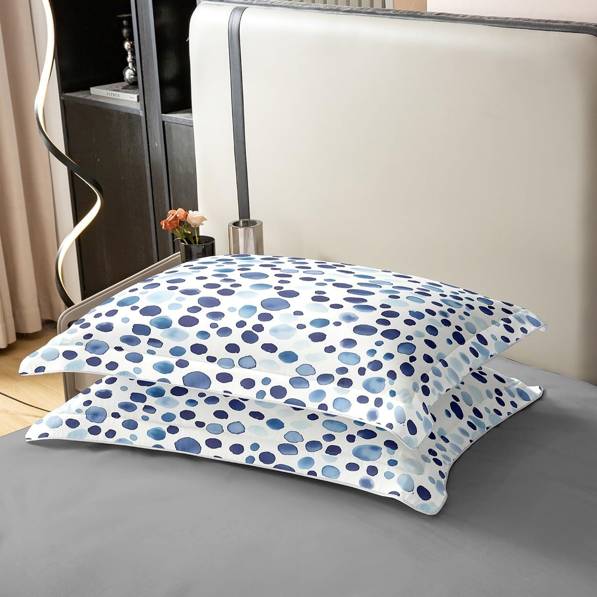 Erosebridal Ombre 100% Cotton Bedclothes Twin Size Polka Dots Bedding Set for Kids Men Women Rain Watercolor Ink Splash Blue White Comforter Cover Soft Comfy Duvet Cover