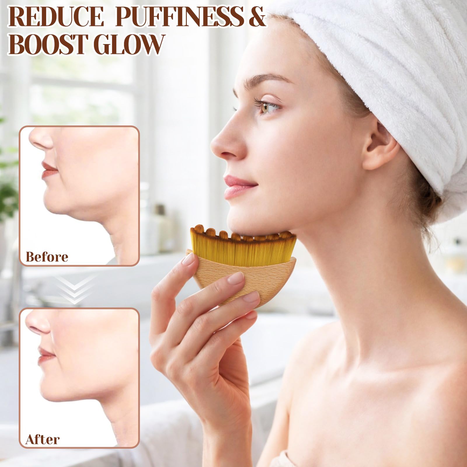 Lymphkonturbürste mit Holzgriff für Lymphdrainage