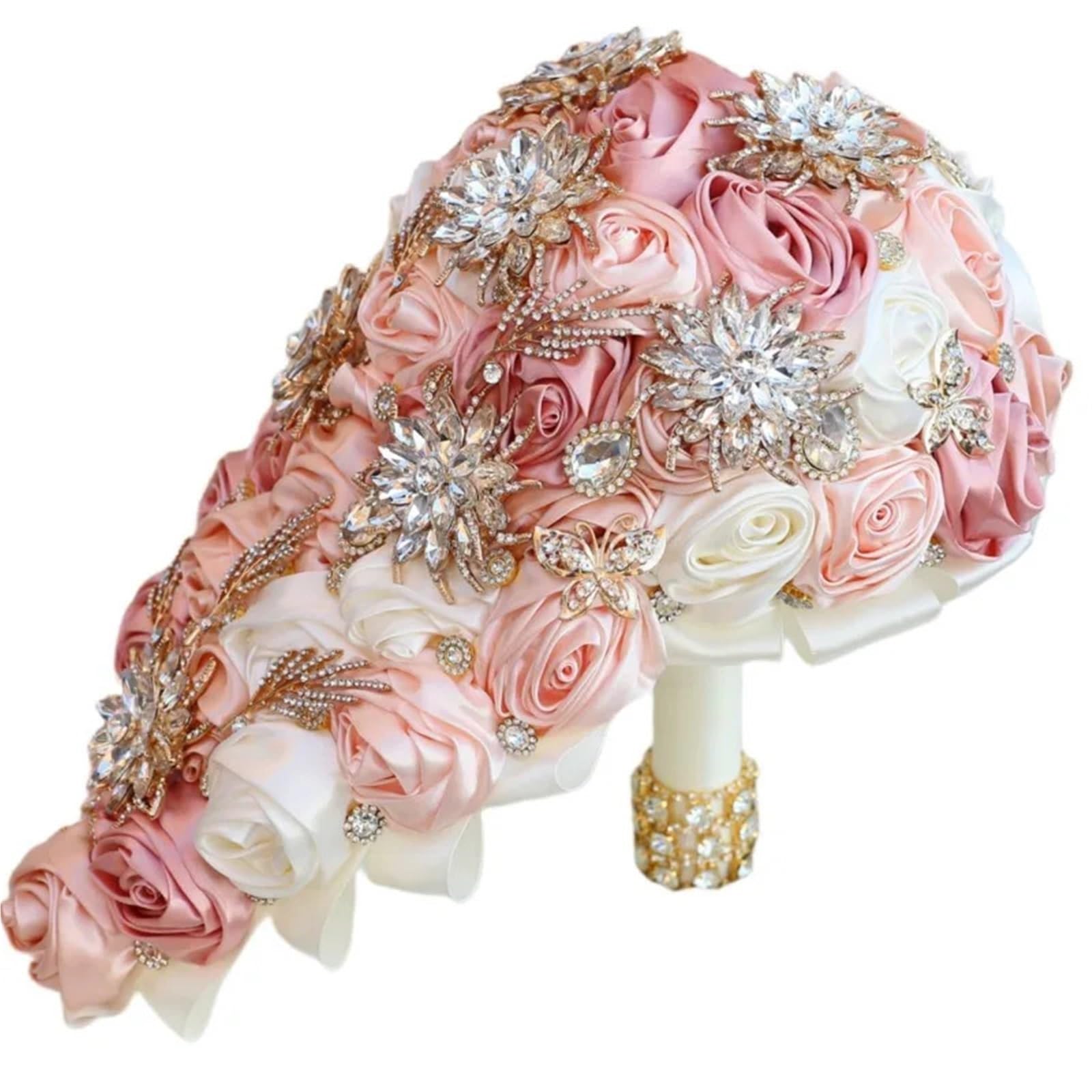 Bouquet da sposa in strass satinato