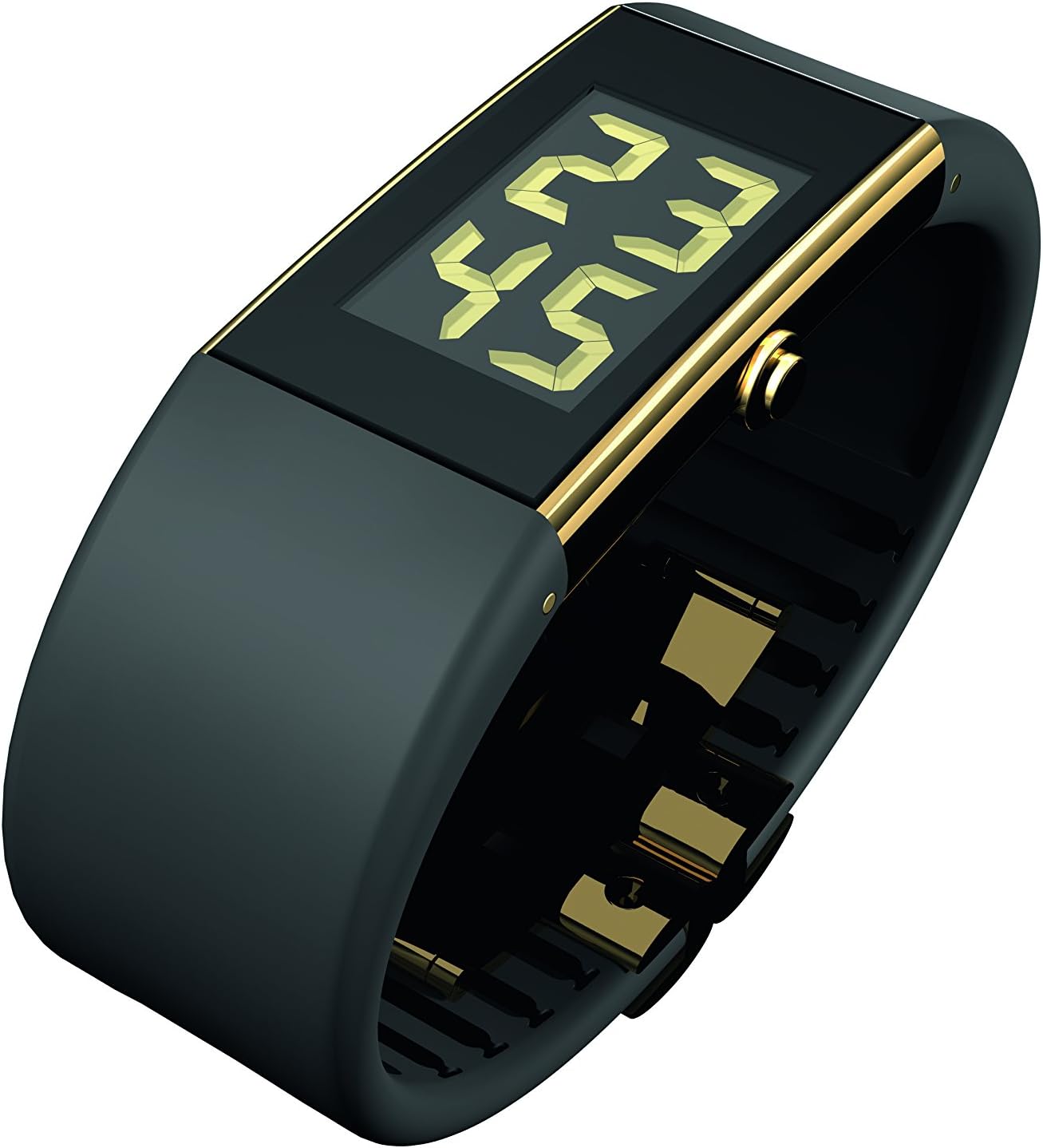 Watch Ii Digital, Black with Sides of IP Gold Coating