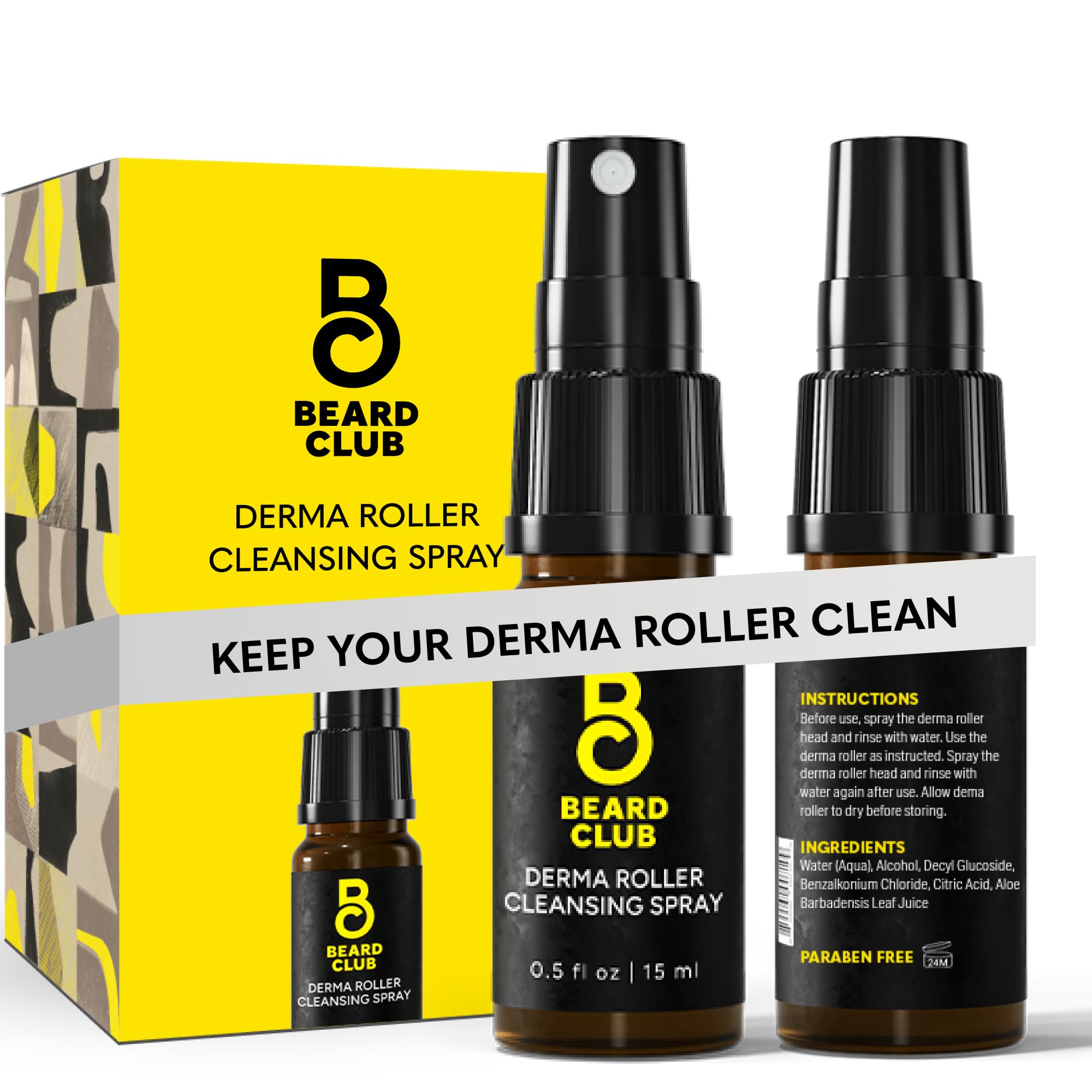 The Beard Club Derma Roller Cleansing Spray - Clean and Sanitize Derma Roller - 0.5oz