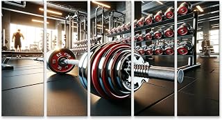 islandburner Bild auf Leinwand Kraftvolle Stille im Hantelraum Fitness Studio Gym Bilder Wandbilder Poster