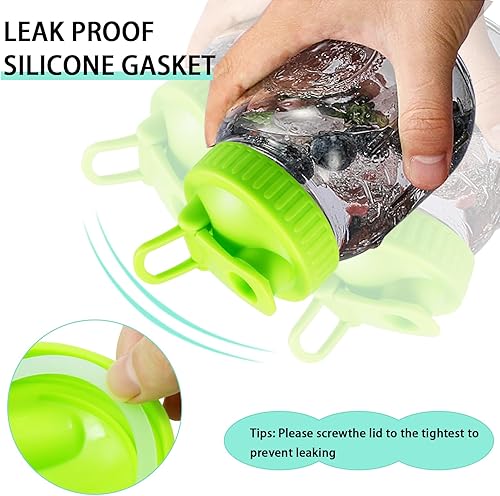 Miniatura 6 de Tapas para tarros de masón, 6 tapas para tarros Mason de boca regular, tapa de boquilla para verter tarro Mason con tapa abatible y sello a prueba