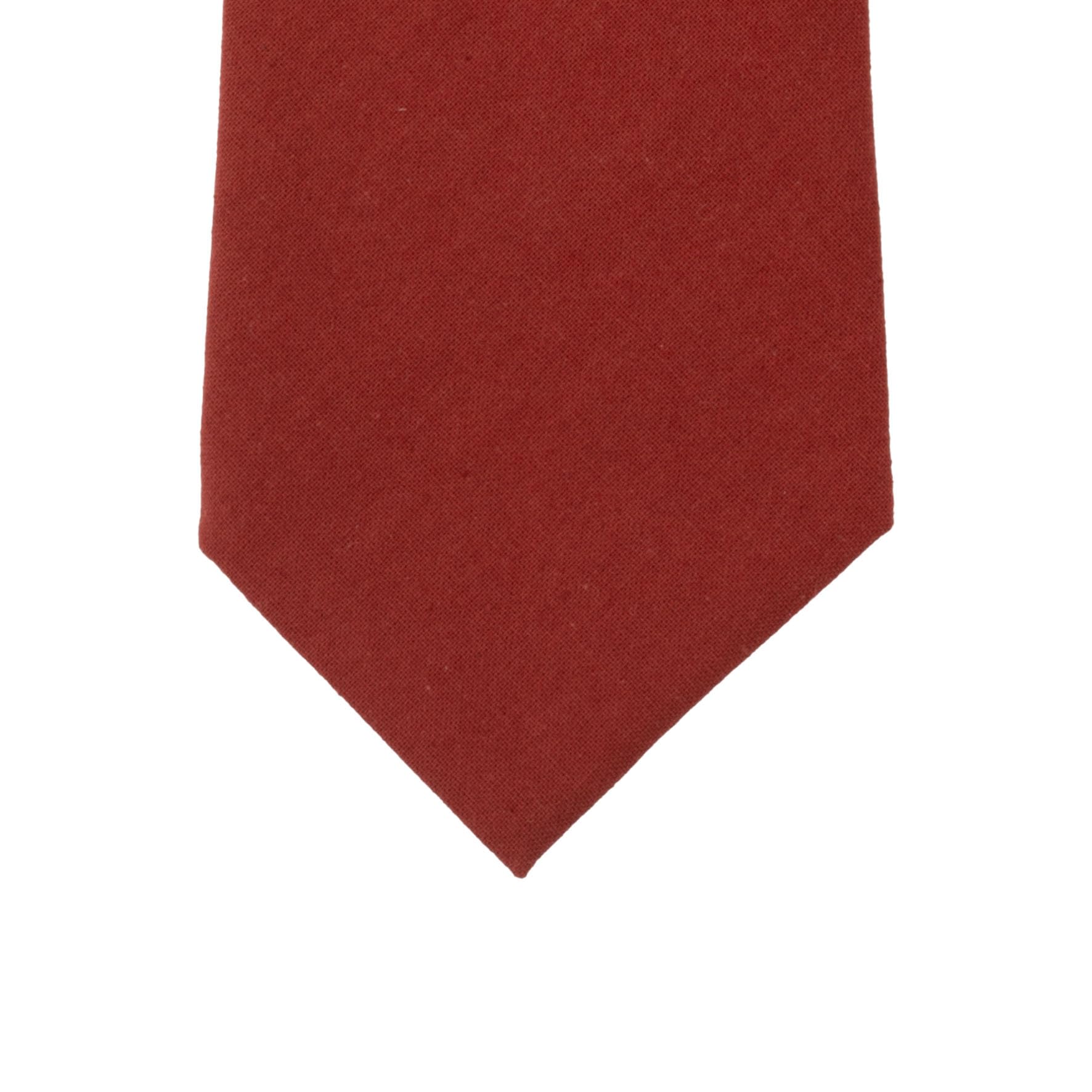 Cravate Lin brique - Made in France