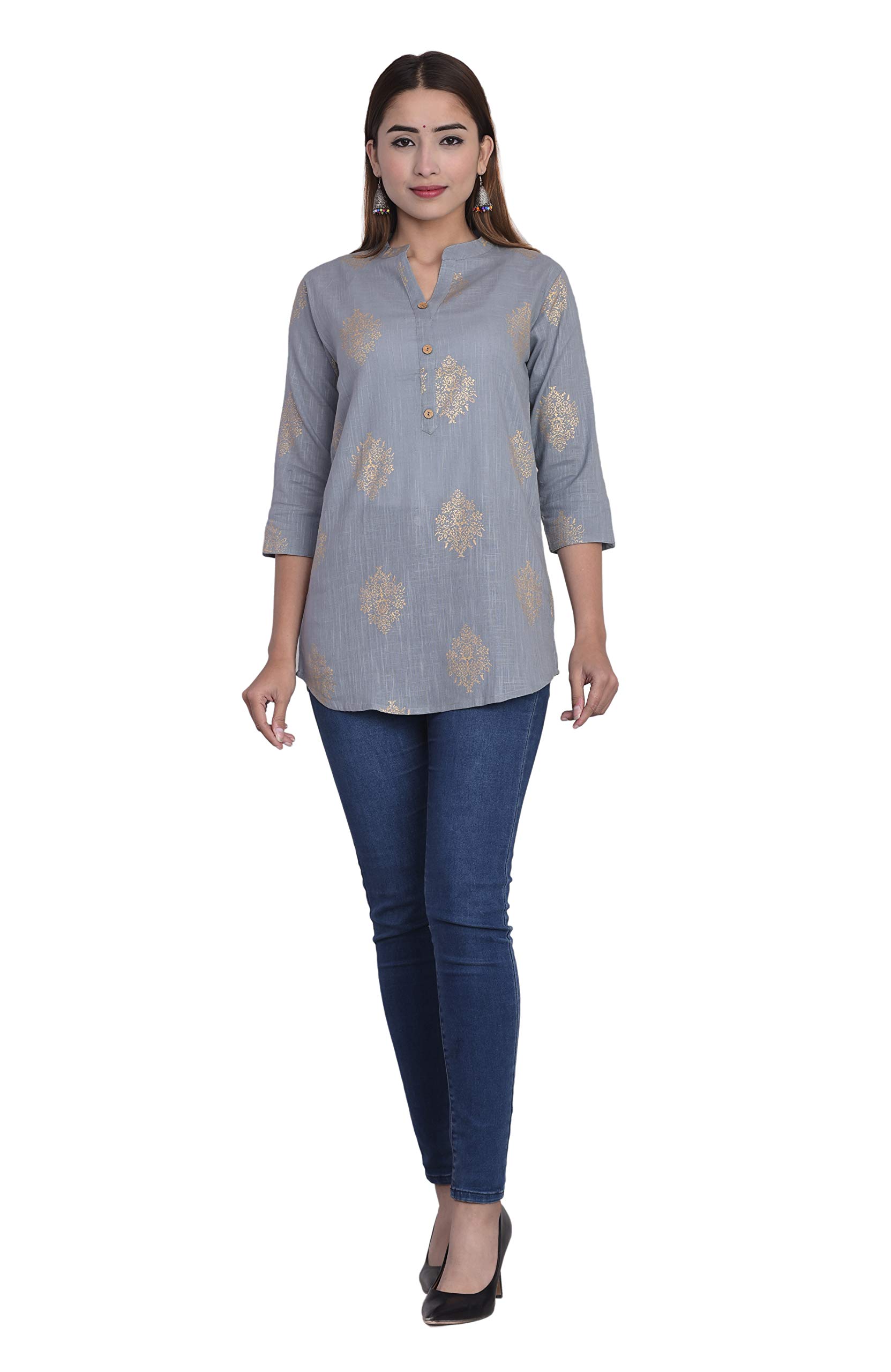 THE PEPINO Best Amazon Cotton Slub Prited Women/Girls Top