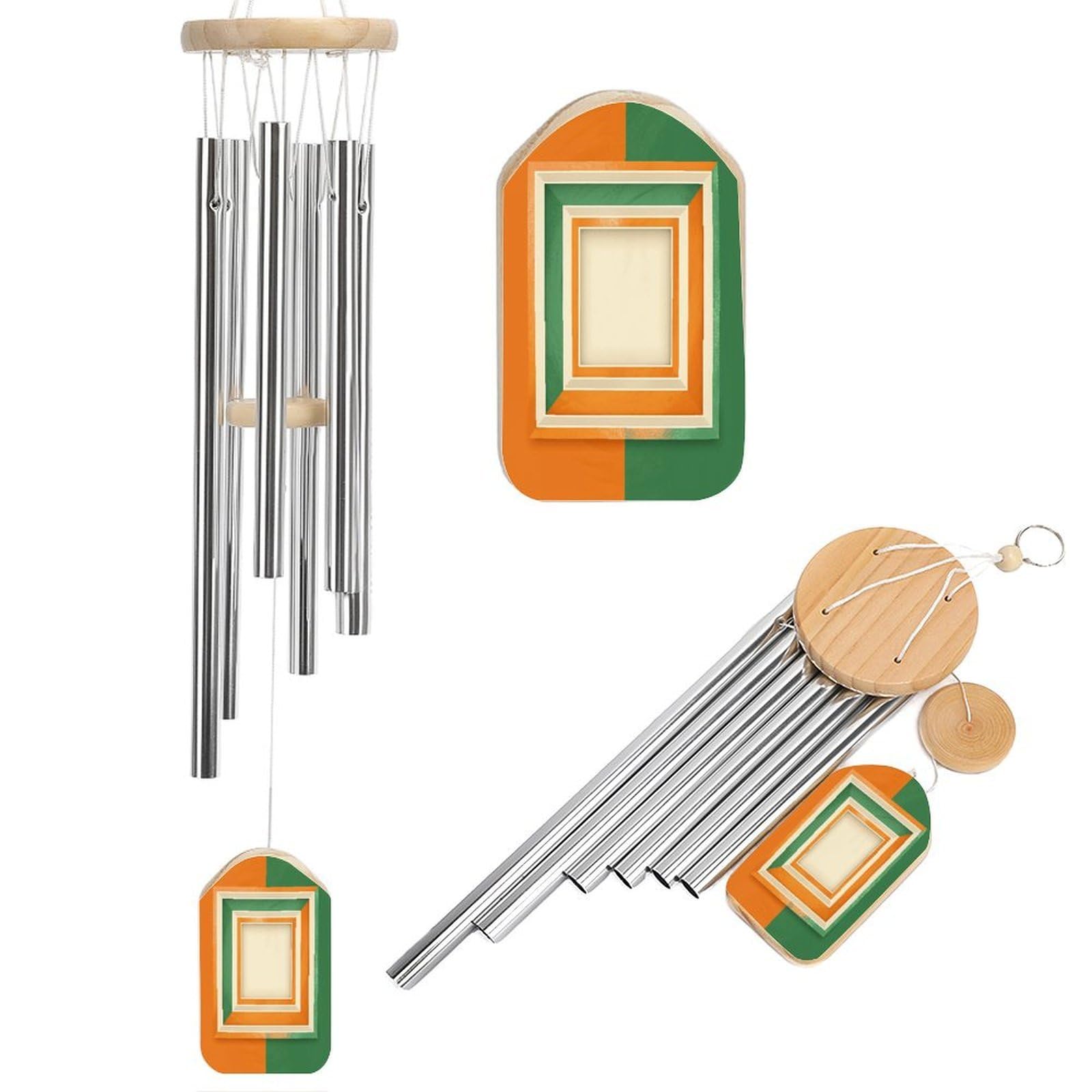 Adfgyerh Style Square Frame Pattern Wind Chimes For Outside, Memorial Windchimes Deep Tone Soothing Melodic Tones, Sympathy Wind Chimes For Patio Home Or Garden Decor