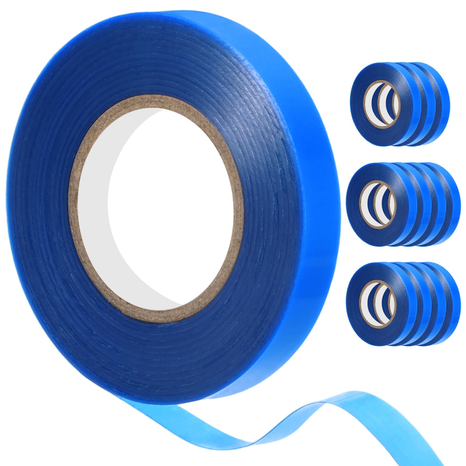 M METERXITY 12-Roll Stretchable Garden Tie Tape 2/5 Inch x 82 Feet PE Reusable Stretch Plant Tree Tape for Indoor Outdoor Patio Plant/Tree/Vegetables/Branches/Flowers Blue