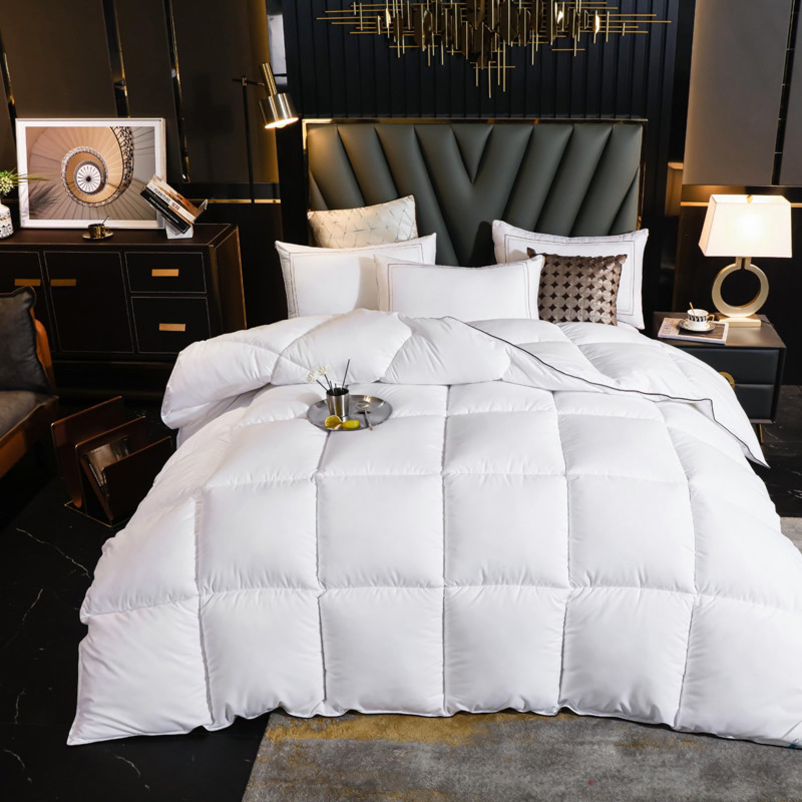 Couette en duvet d'oie pour lit double pour transformer votre chambre en suite parentale