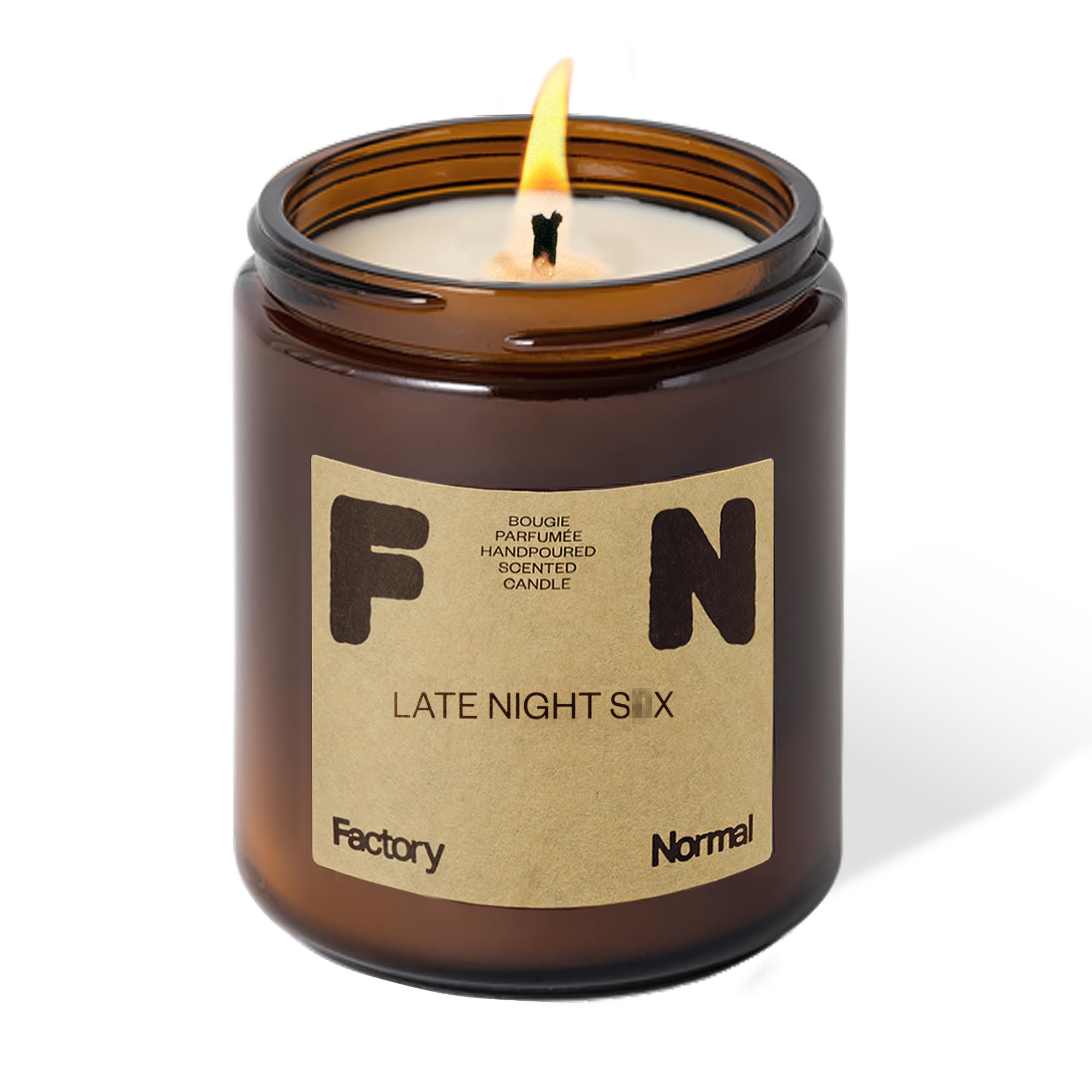 Scented Soy Candle Amber Jar Perfume Candle Aroma Healing Gift (8oz, Late Night S*x)