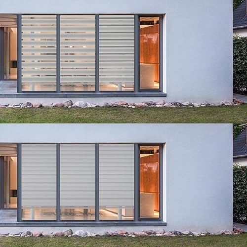 Miniatura 10 de MYshade Persianas enrollables de doble capa con diseño de cebra para ventanas interiores, sin cordones, filtro de luz diurna y nocturna, fáciles de