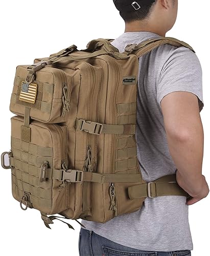 Vista 56 de Mochila táctica militar para campamento de 3 días, equipo de asalto para transportar carga, ligero y modular, Negro