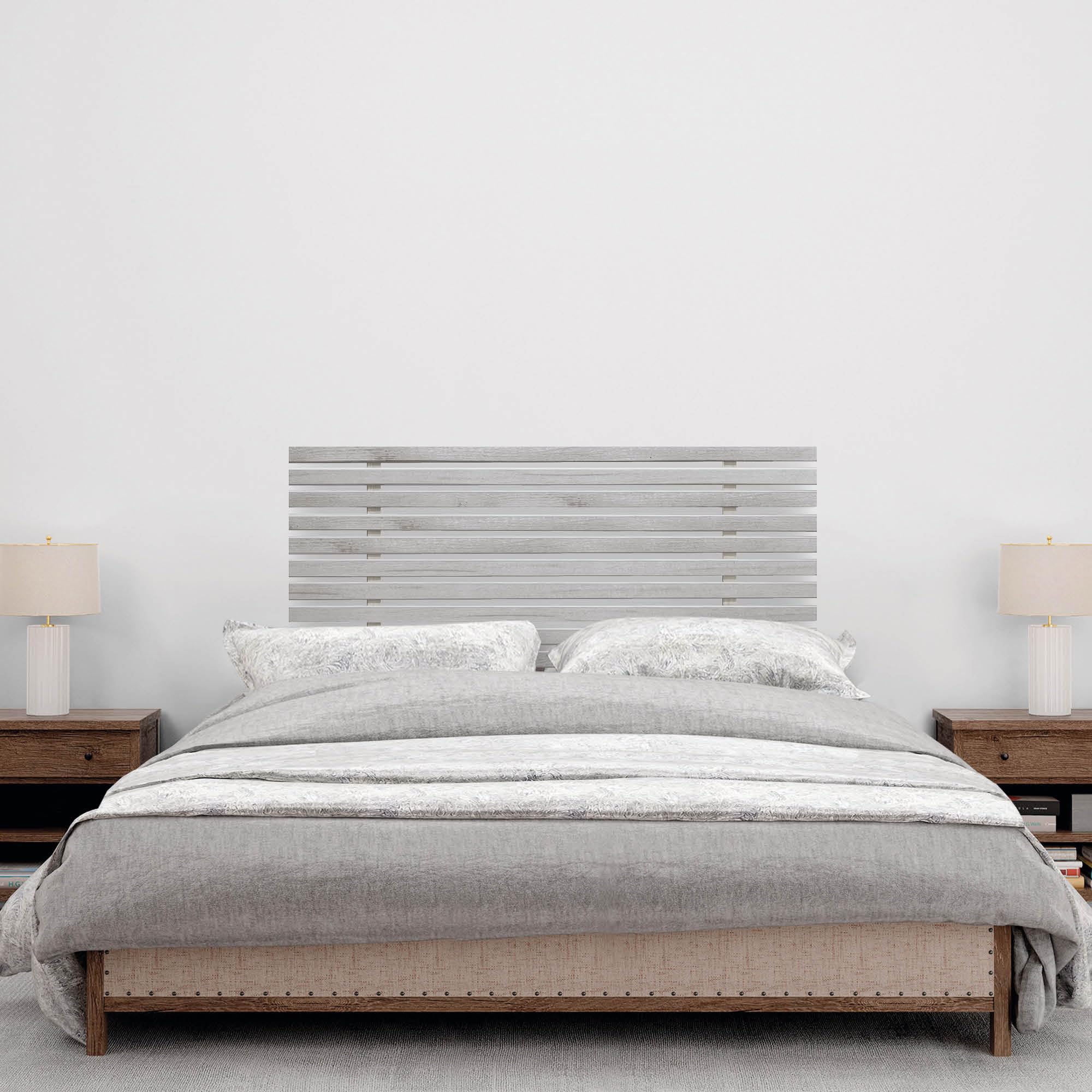 DHOME Recycled Holz Kopfteil MDF Japanischer Stil Paletten Bed Paletten Beschläge inklusive (80cm, Arktis)
