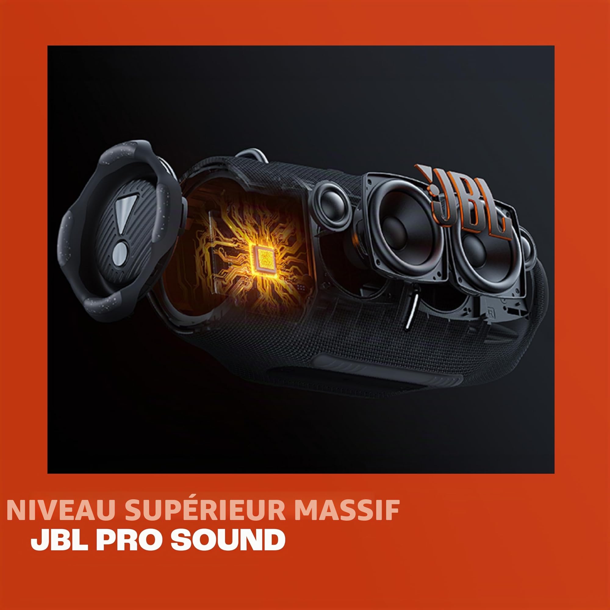 JBL Xtreme 4 Haut-Parleur Bluetooth étanche IP67, Son Puissant et Basses Profondes, 24h de Lecture, Powerbank, PartyBoost | Son JBL Pro massif de niveau supérieur, jusqu'à 24 heures de lecture plus 6 heures avec Playtime Boost, bandoulière pratique