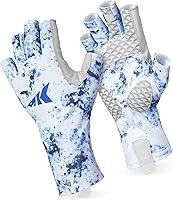 Vista 1 de KastKing La Sal Guantes de pesca UPF50+ Guantes de sol Guantes de protección UV Guantes sin dedos para hombres y mujeres para exteriores, kayak