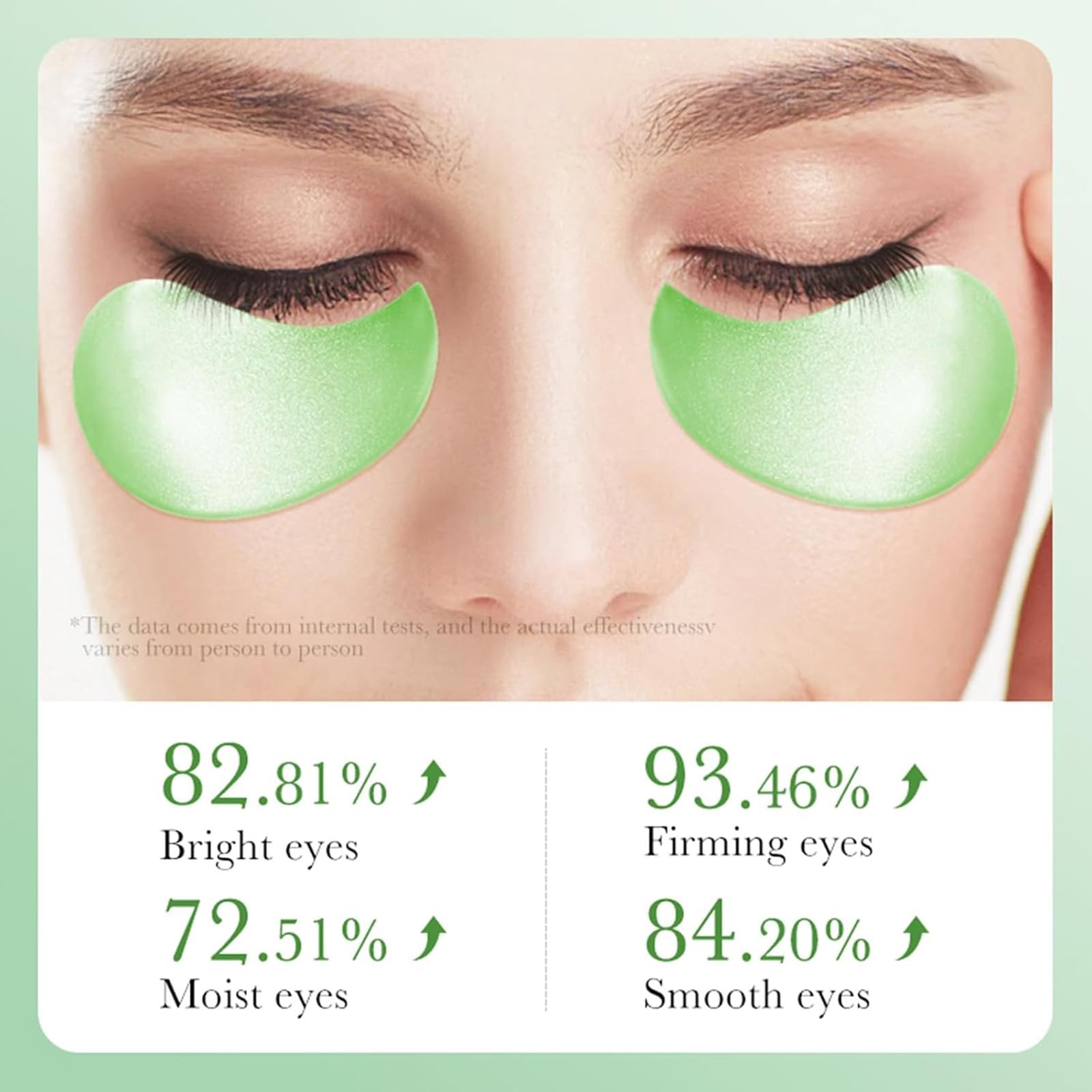 60Pcs Aloe Vera Augenpads,Kollagen Augenpads gegen Augenringe, Hyaluronsäure Augenmaske, Anti Aging,Augenringe Entfernen, Falten, Tränensäcke,Puffiness (Grün)