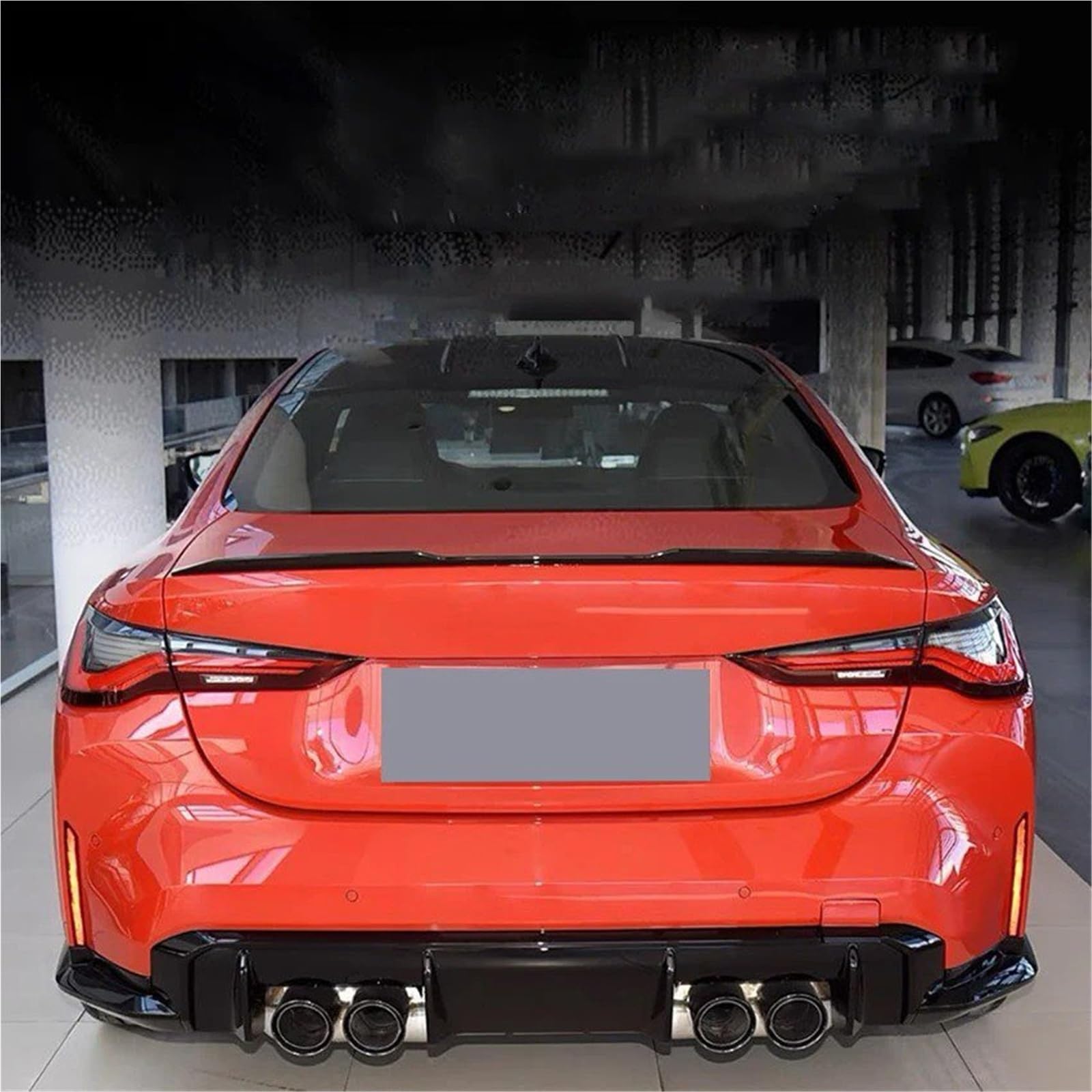 Dla B&MW Seria 4 G22 420i 430i 420d 430d M440i M440d 2019-2024 Spoiler Bagażnika Lotka Tylny Skrzydło Na Klapie Akcesoria Modyfikacji Spojler Tylny Trunk Wing(Bright black)