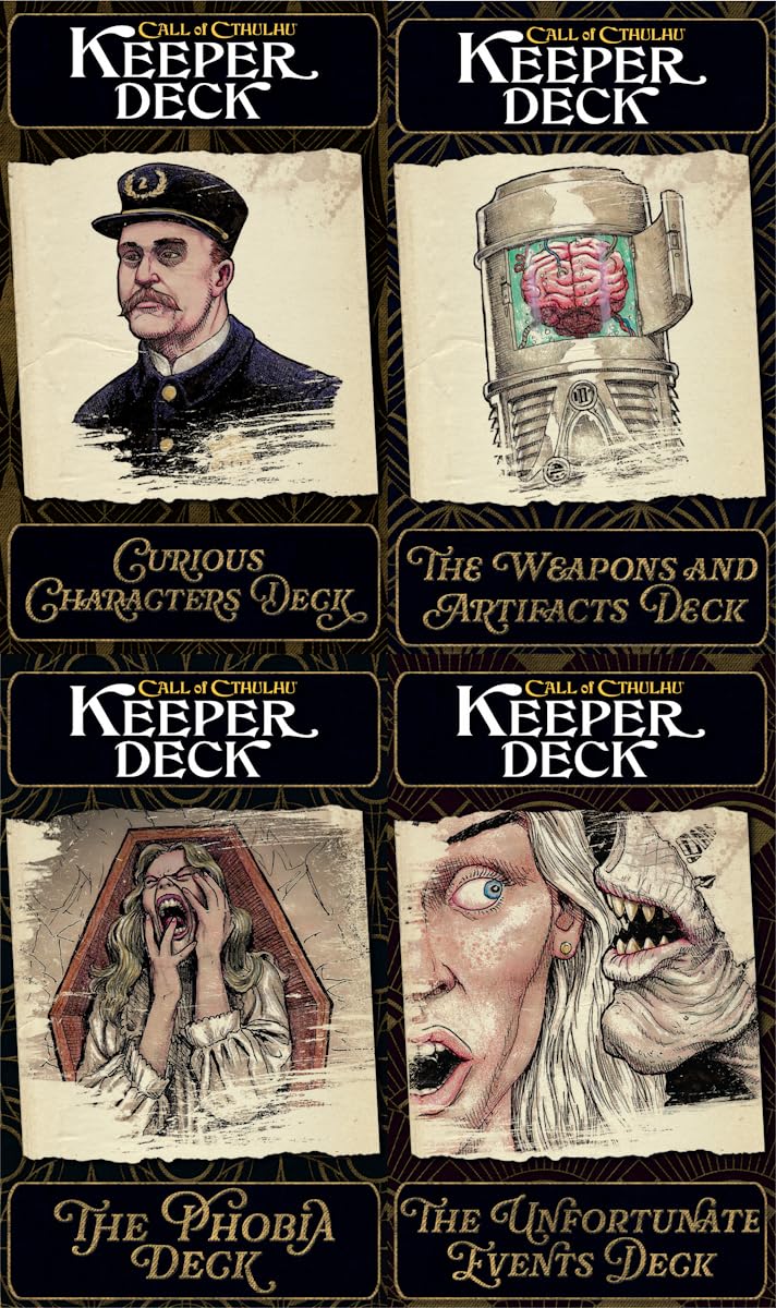 Chaosium Call of Cthulhu Keeper Decks (Second Edition) - Tabletop Game Expansion - 192 Cards - English - Age 14+