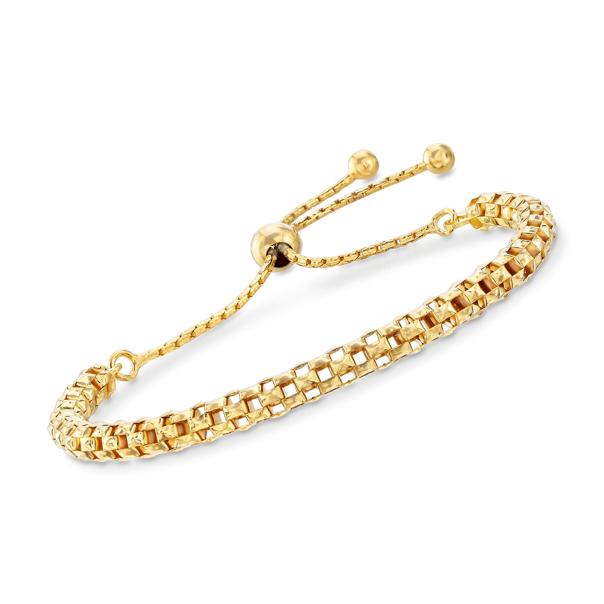 Italian 18kt Gold Over Sterling Mesh Bolo Bracelet